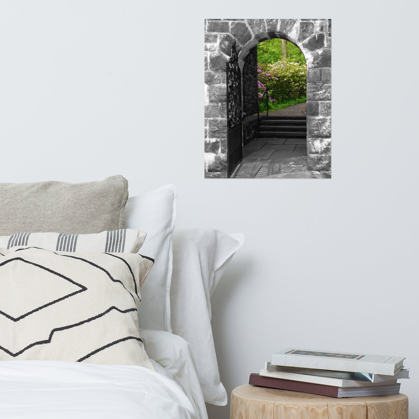 Garden Entryway Black and White Botanical Nature Photo Loose Unframed Wall Art Prints