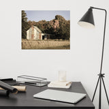 Patriotic Barn in Field Aged Landscape Photo Loose Wall Art Prints