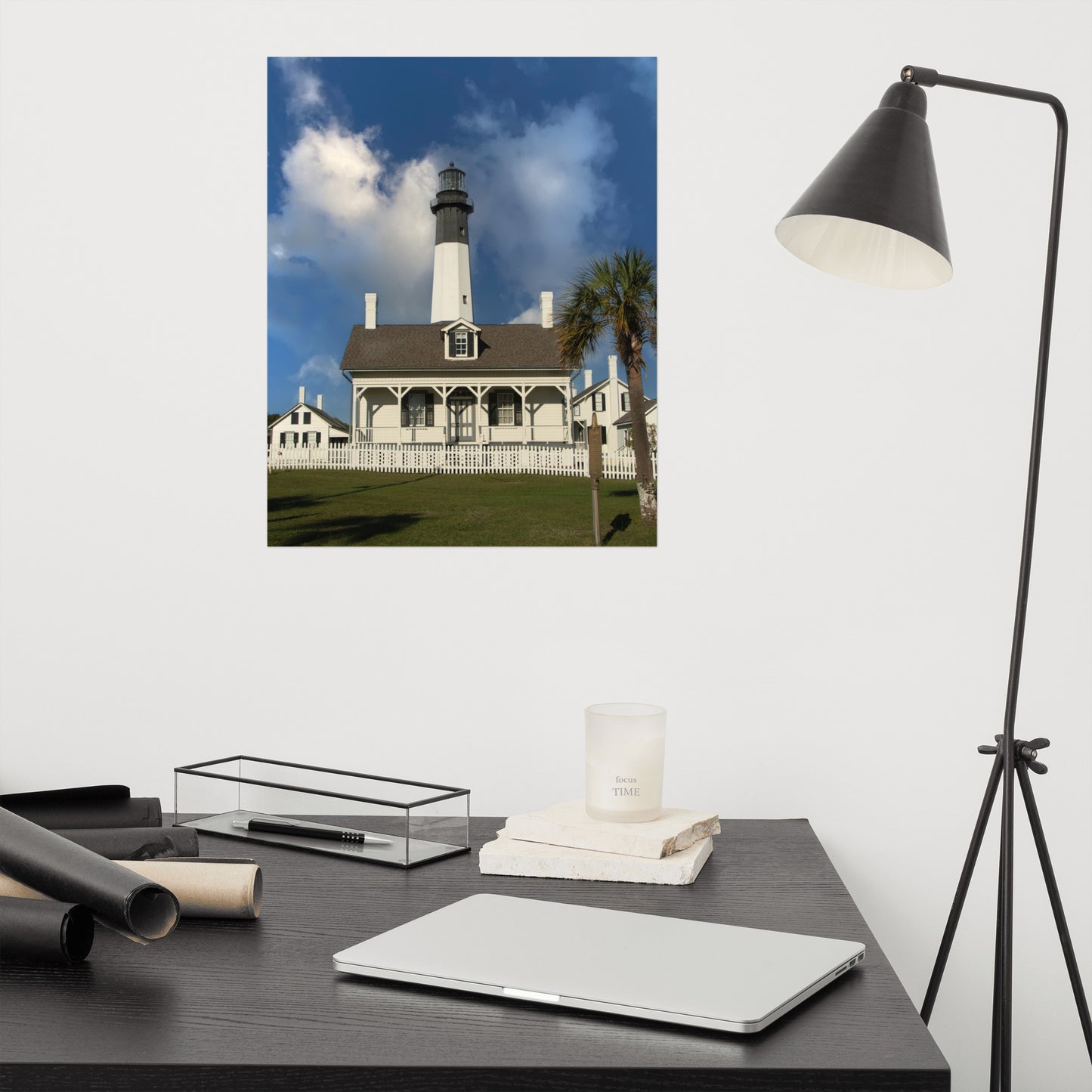 Tybee Island Lighthouse Coastal Architectural Landscape Photo Loose Wall Art Print