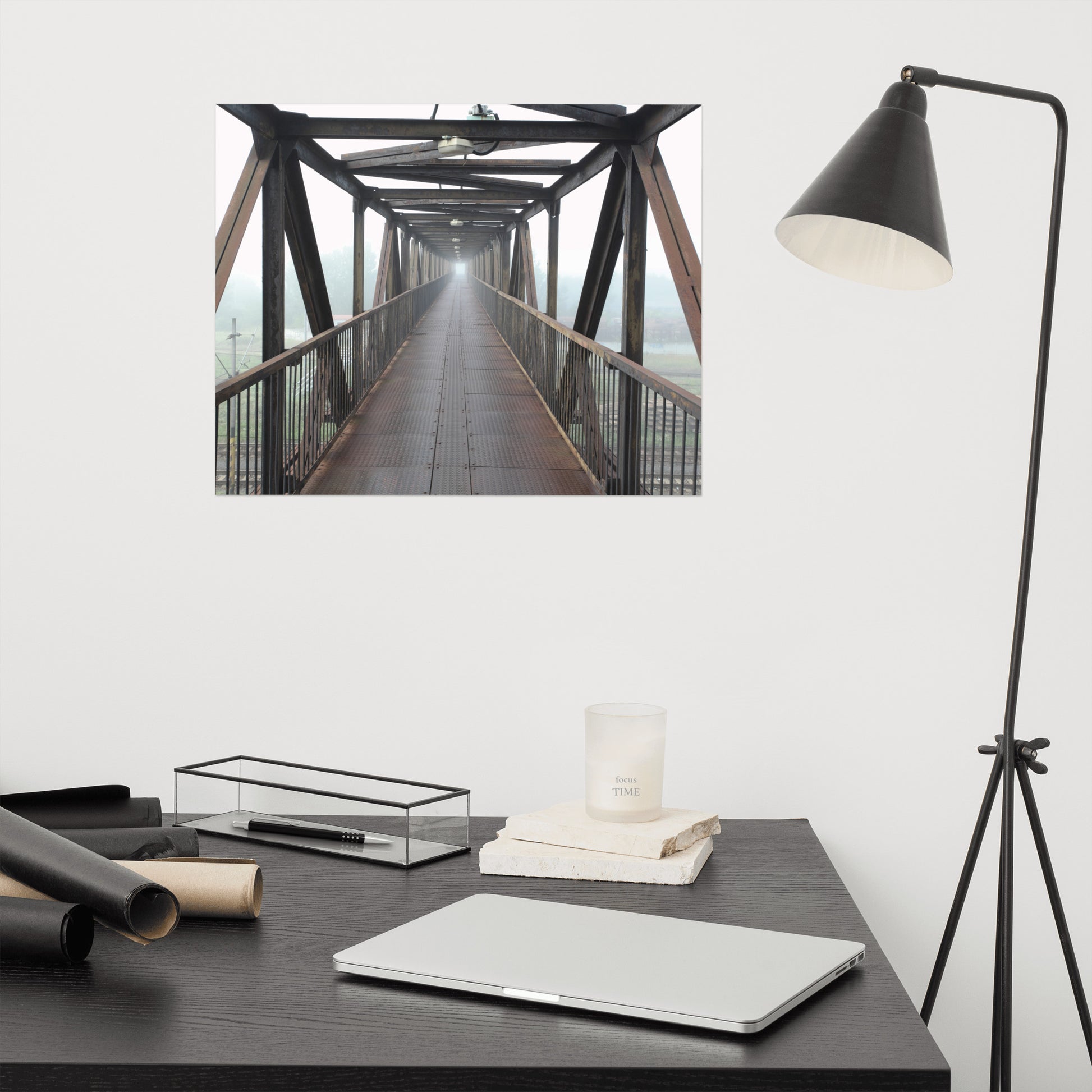 Architectural Photography Industrial: Vanishing Point Frameable Art Print