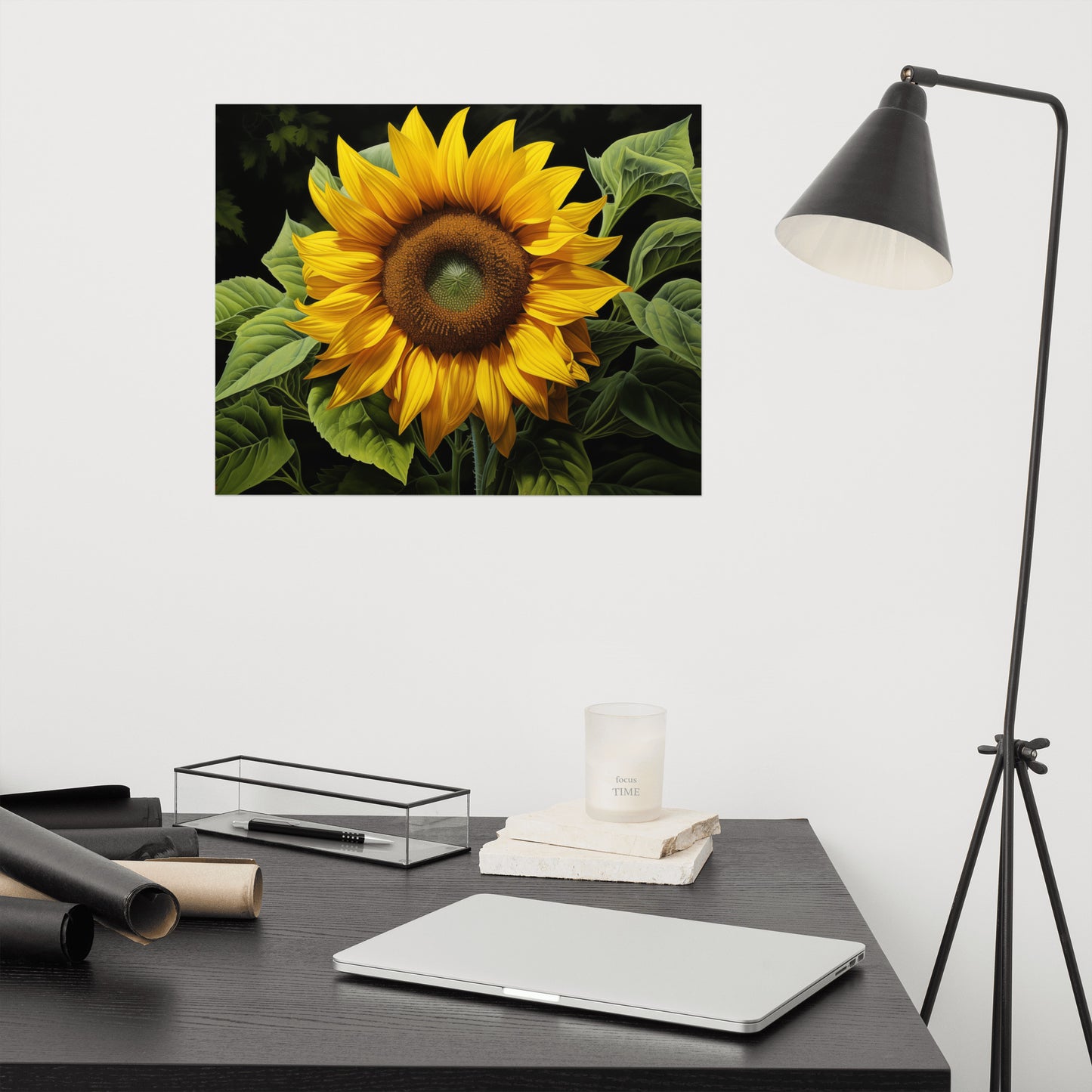 sunflower wall pictures: "A Moment of Gold" Illustration Digital Artwork Loose Print