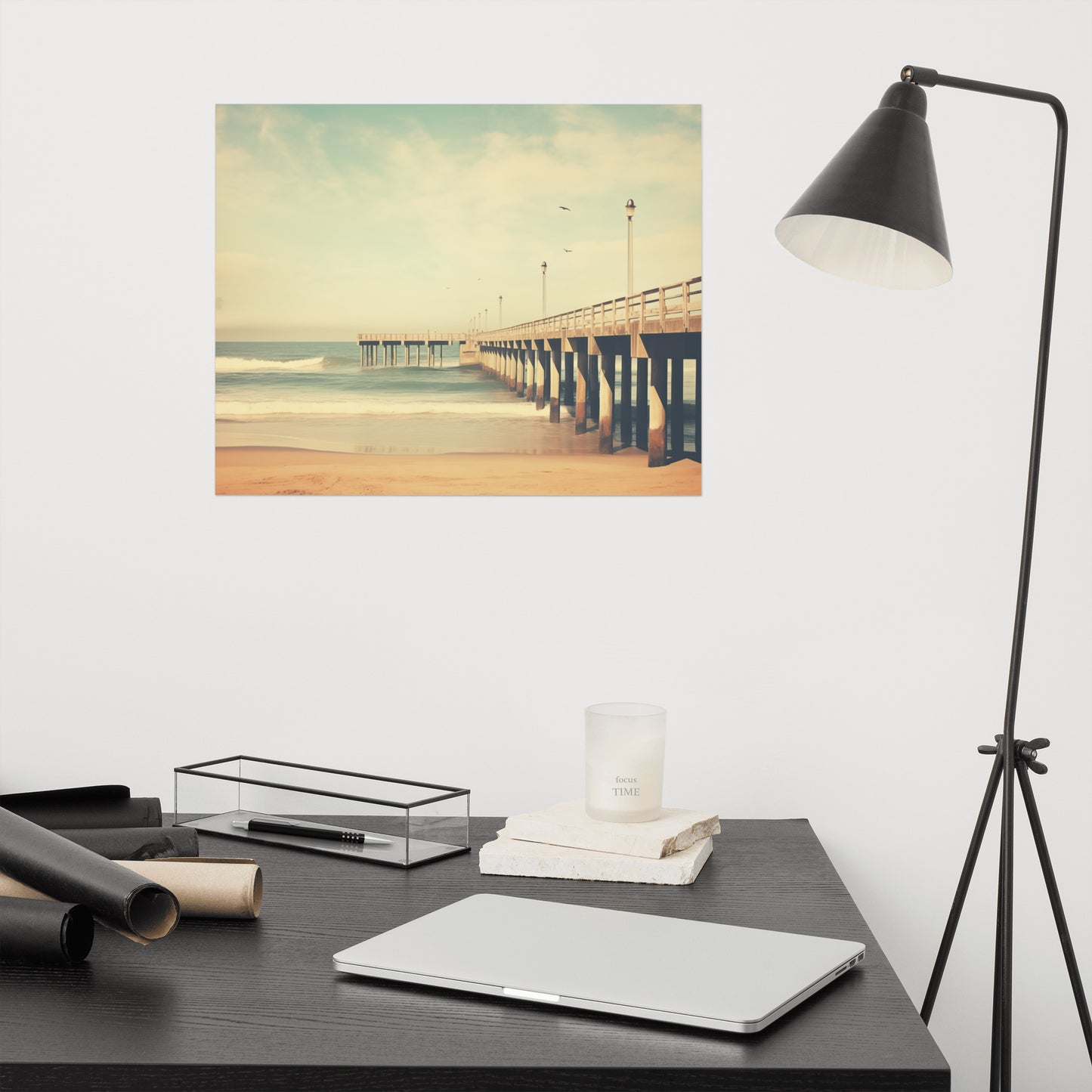 A Blast from the Past Subdued Retro Coastal Photorealism - Digital Artwork Loose Art Print