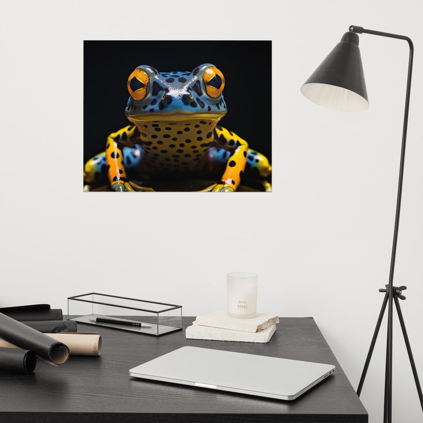 Frog Art: A Glimpse of the Exotic Poison Dart Frog Close-up Photorealism - Digital Artwork Loose Art Print