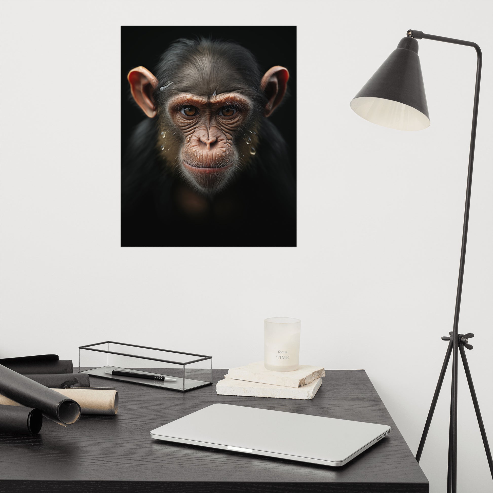 rainforest artwork: "A Monkey's Portrait" - Photorealism - Digital Artwork Loose Art Print