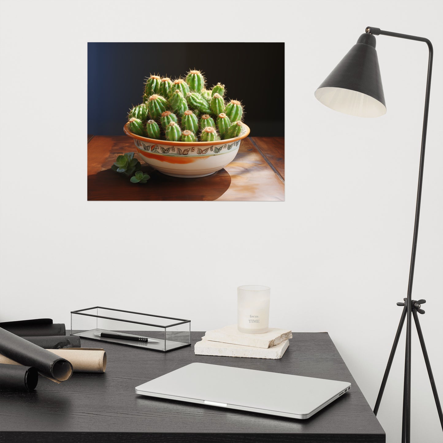 Arid Elegance Cactus Watercolor Painting - Digital Artwork Loose Print