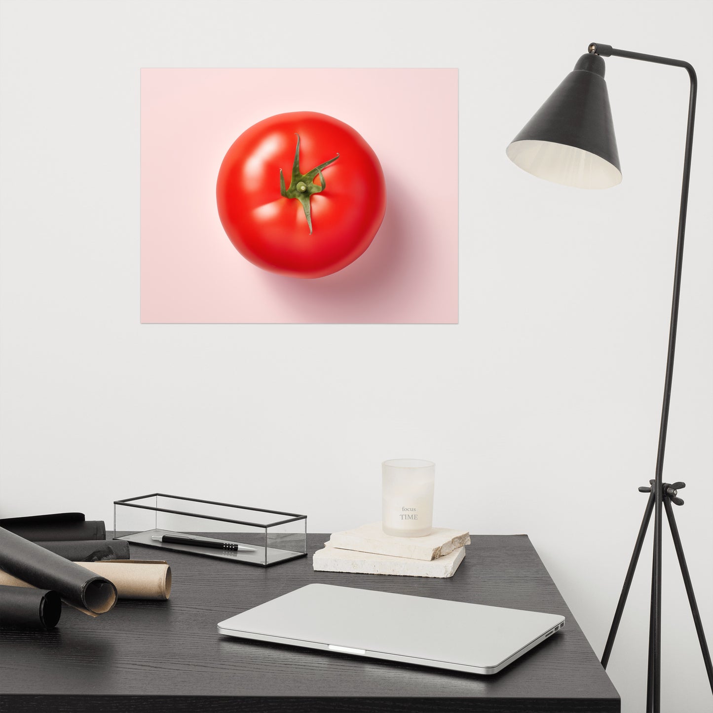 Before the First Slice Tomato Photorealism Painting - Digital Artwork Loose Art Print