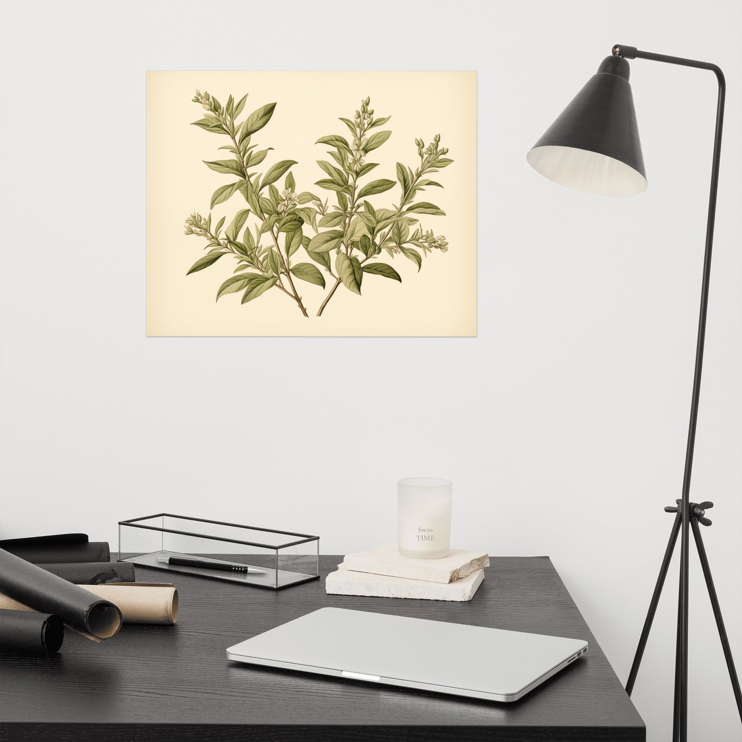 Botanical Sketch Vintage Herbs Illustration - Digital Artwork Loose Art Print