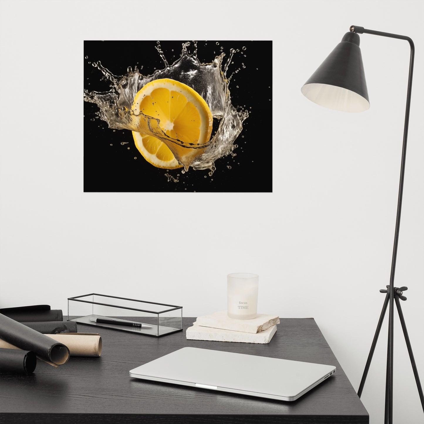 Lemon Art: Citrus Burst Photorealism - Digital Artwork Loose Art Print