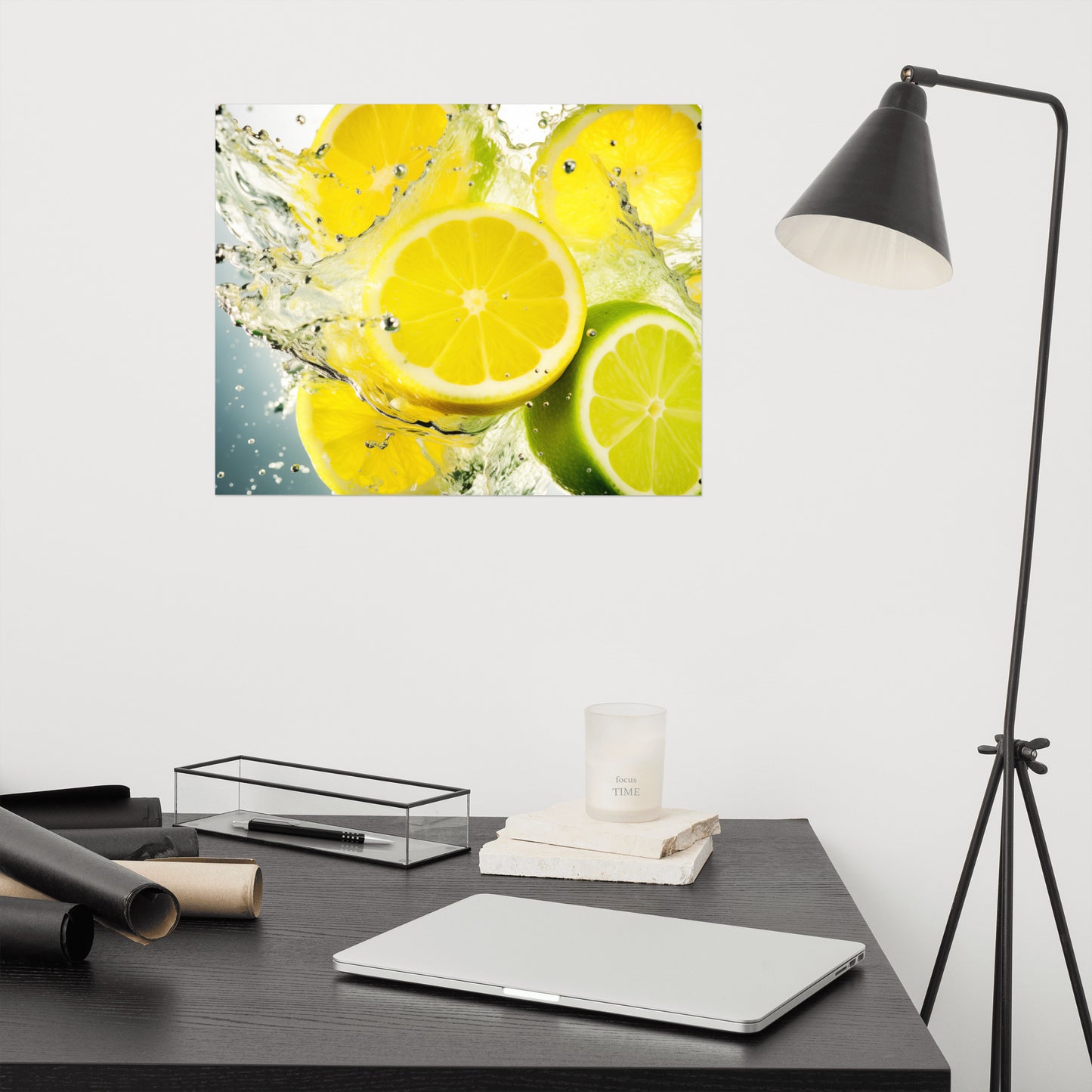 Lemon Art: Citrus Symphony Photorealism - Digital Artwork Loose Art Print