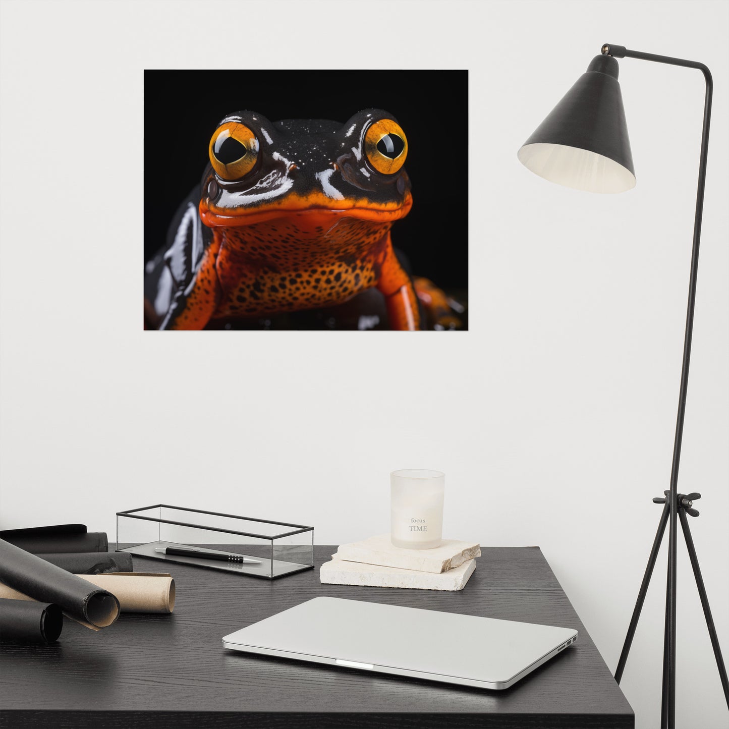 Frog Painting: Dangerously Beautiful Mantella Photorealism - Digital Artwork Loose Art Print