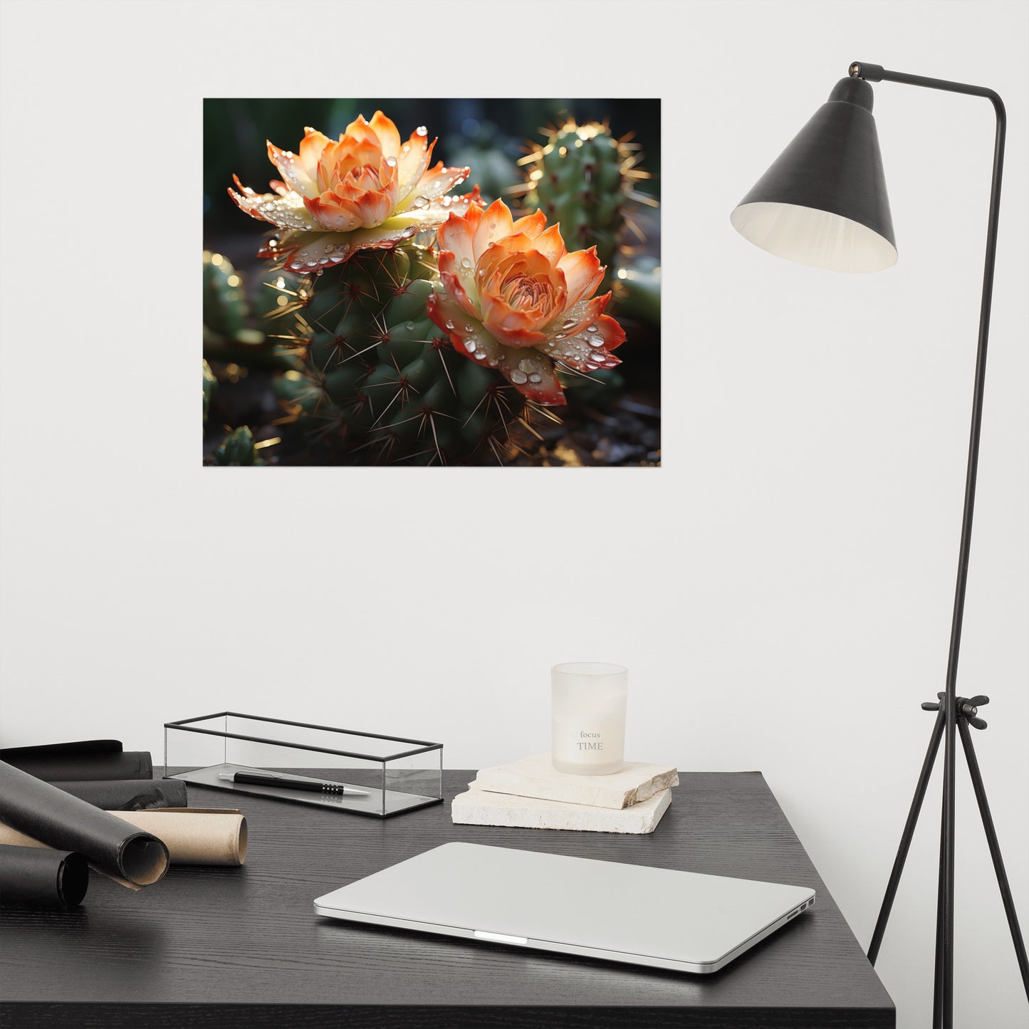 Botany Painting: Desert Jewels Cactus Photorealism - Digital Artwork Loose Art Print