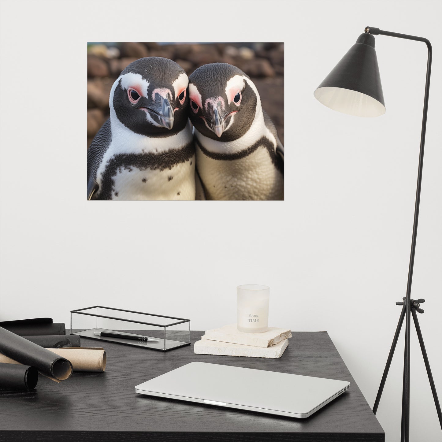 Penguin Art: Double Trouble Photorealism - Digital Artwork Loose Print