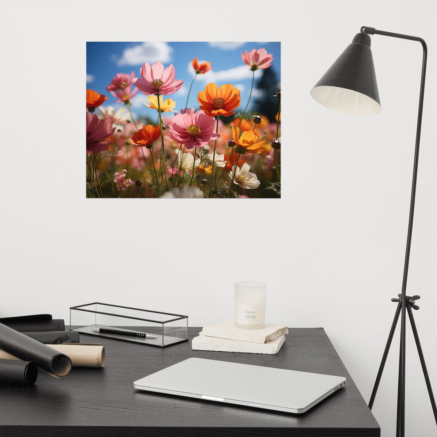 Wall Decor Farmhouse Style: Eternal Flower Meadow Flowers Photorealism - Digital Artwork Loose Art Print