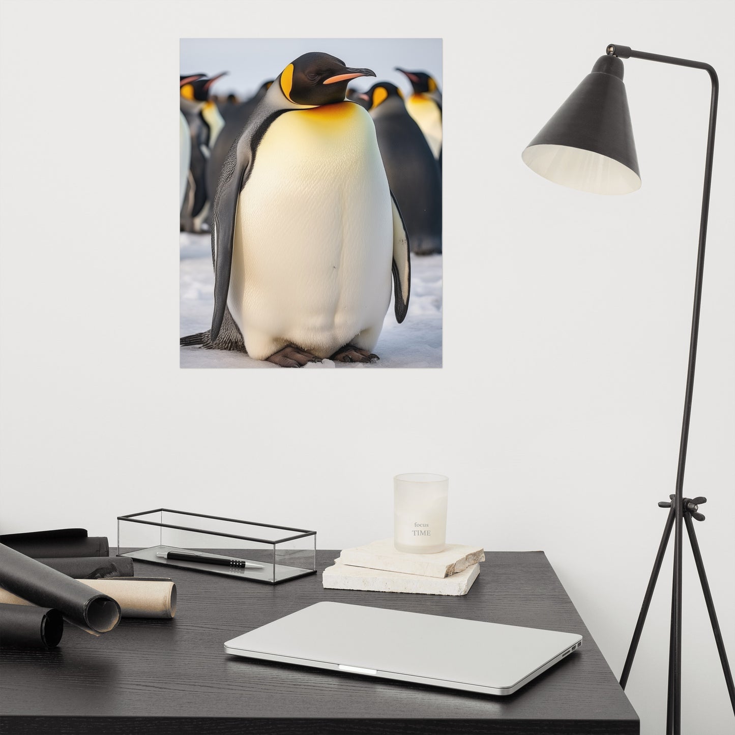 Feathered Fury Penguins Photorealism - Digital Artwork Loose Art Print