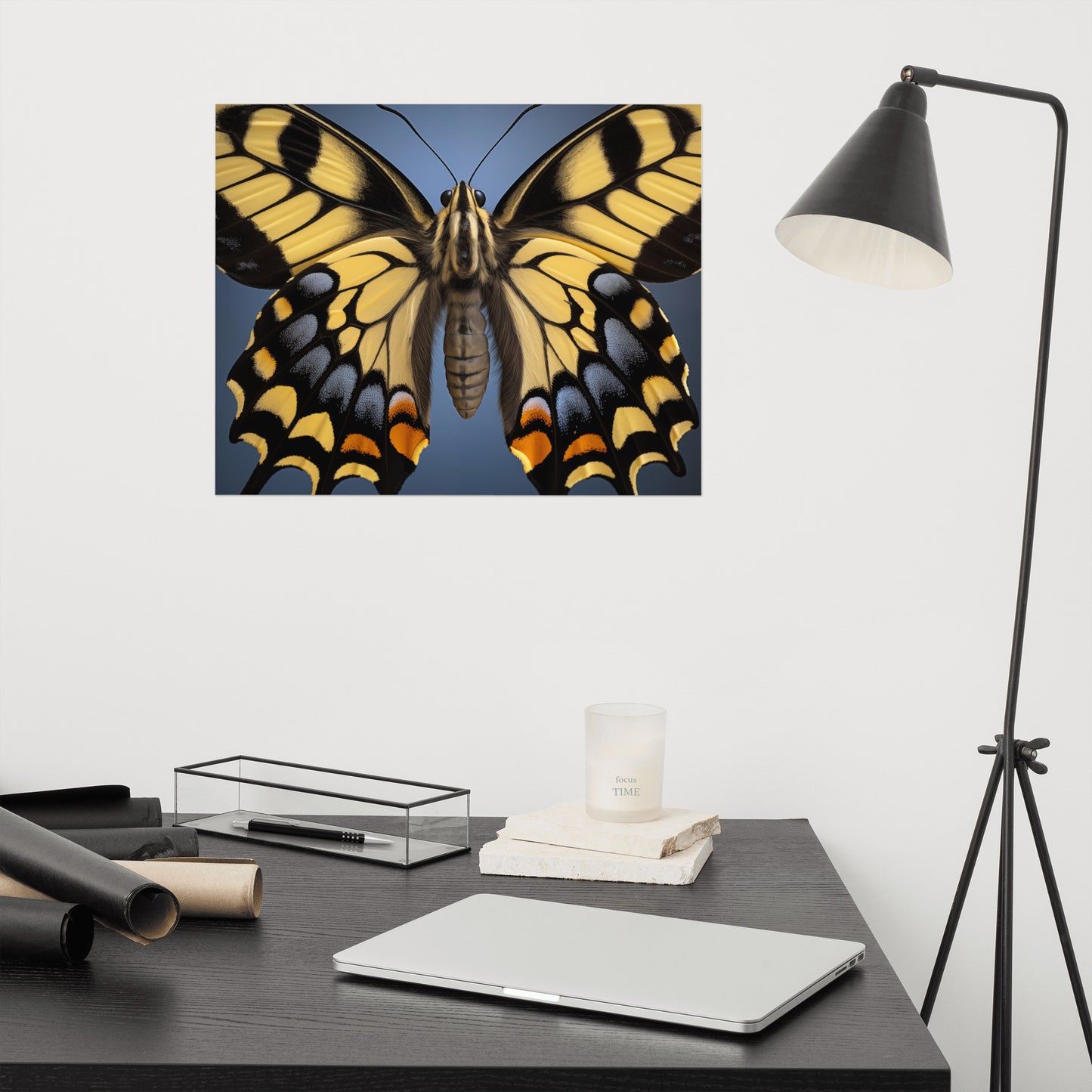 Flutter of Fancy Swallowtail Butterfly Close-up Photorealism - Digital Artwork Loose Art Print