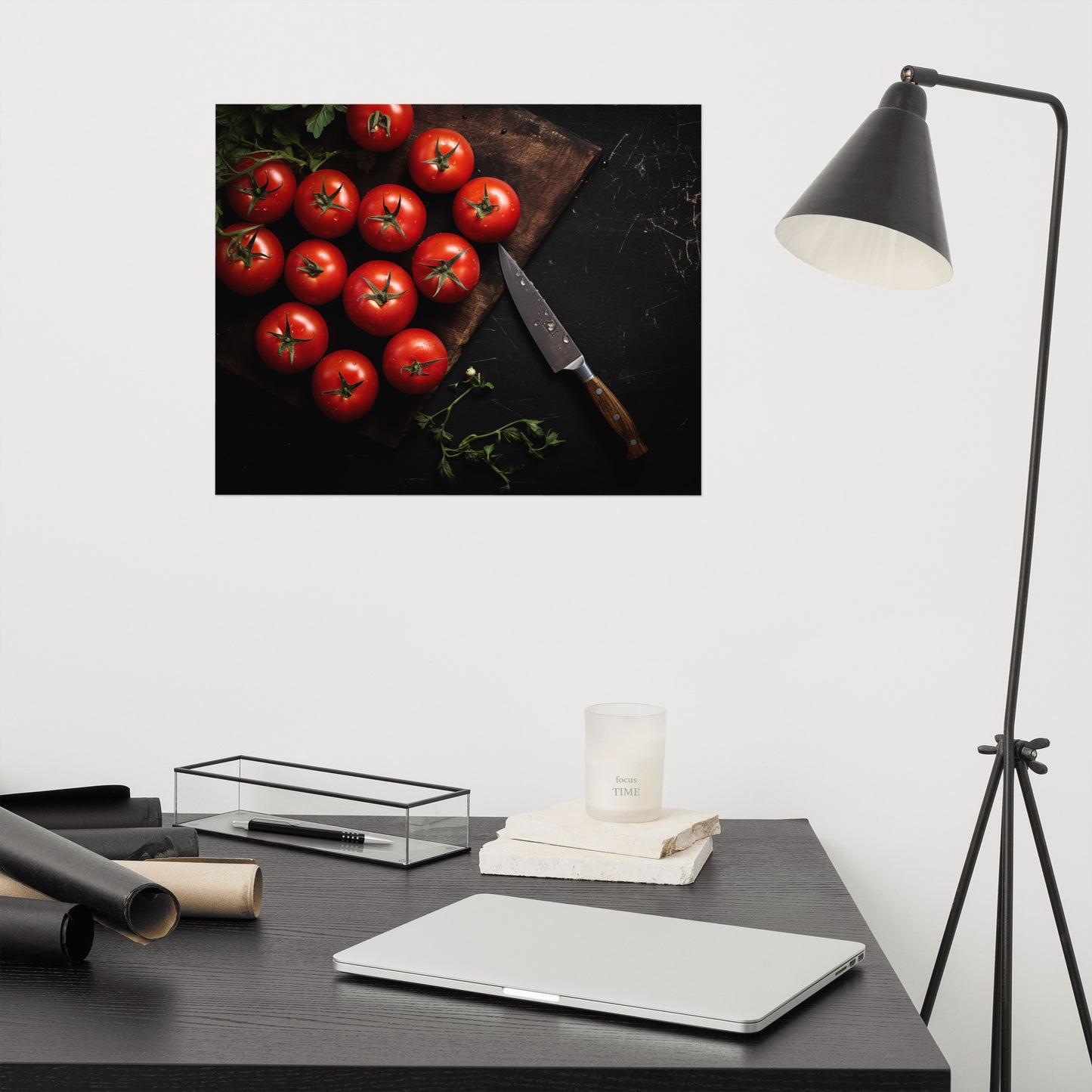 From Vine to Table Tomatoes Photorealism - Digital Artwork Loose Art Print