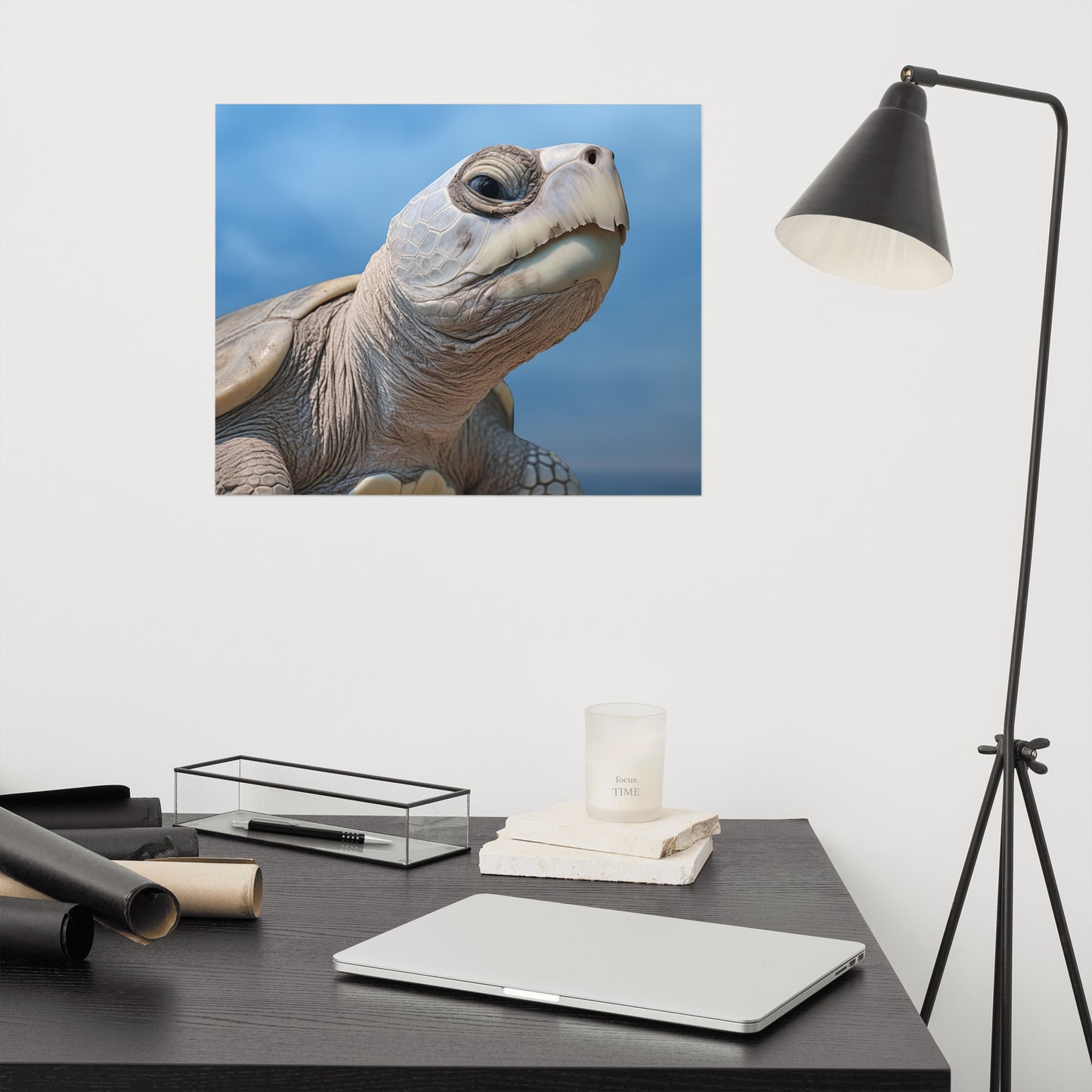 Ghost of the Sea Kemps Ridley Sea Turtle Coastal Photorealism - Digital Artwork Loose Art Print