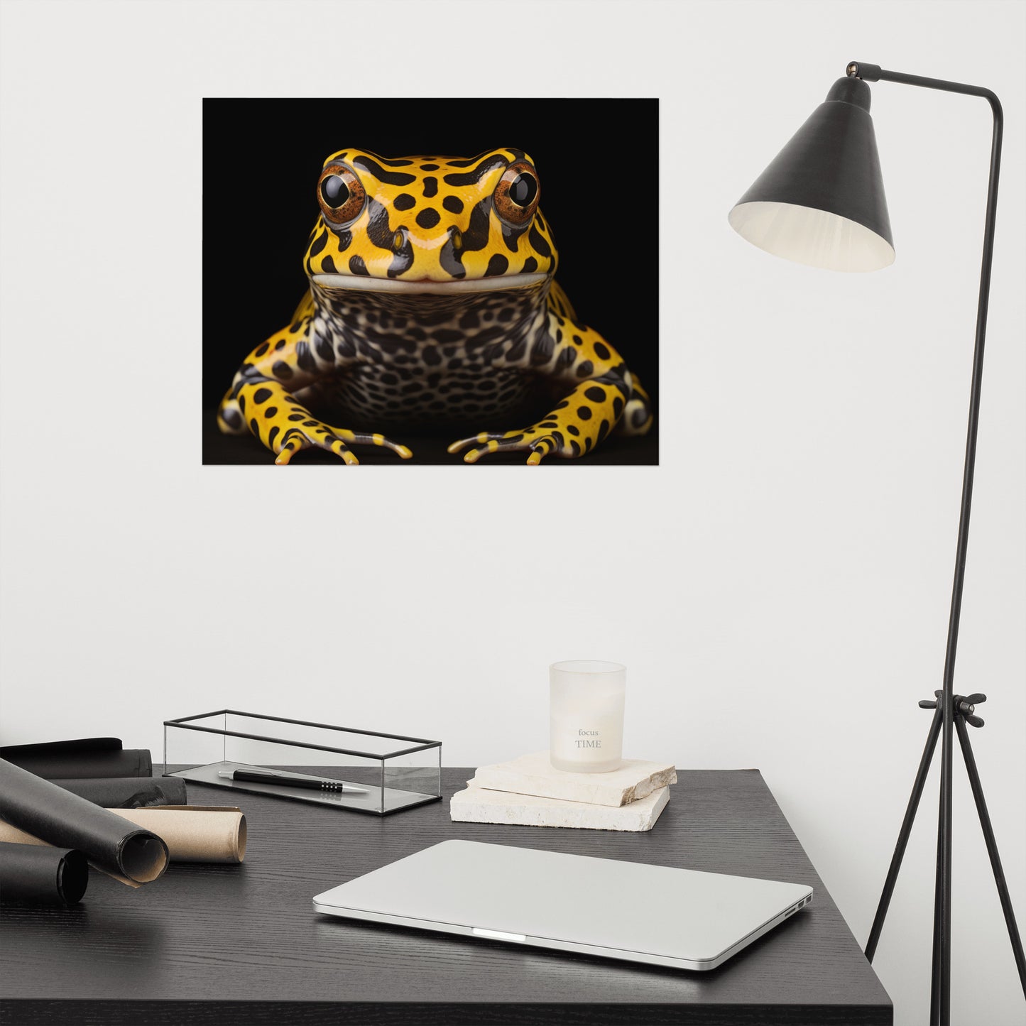 Golden Wonder Southern Corroboree Frog Close-up Photorealism - Digital Artwork Loose Art Print