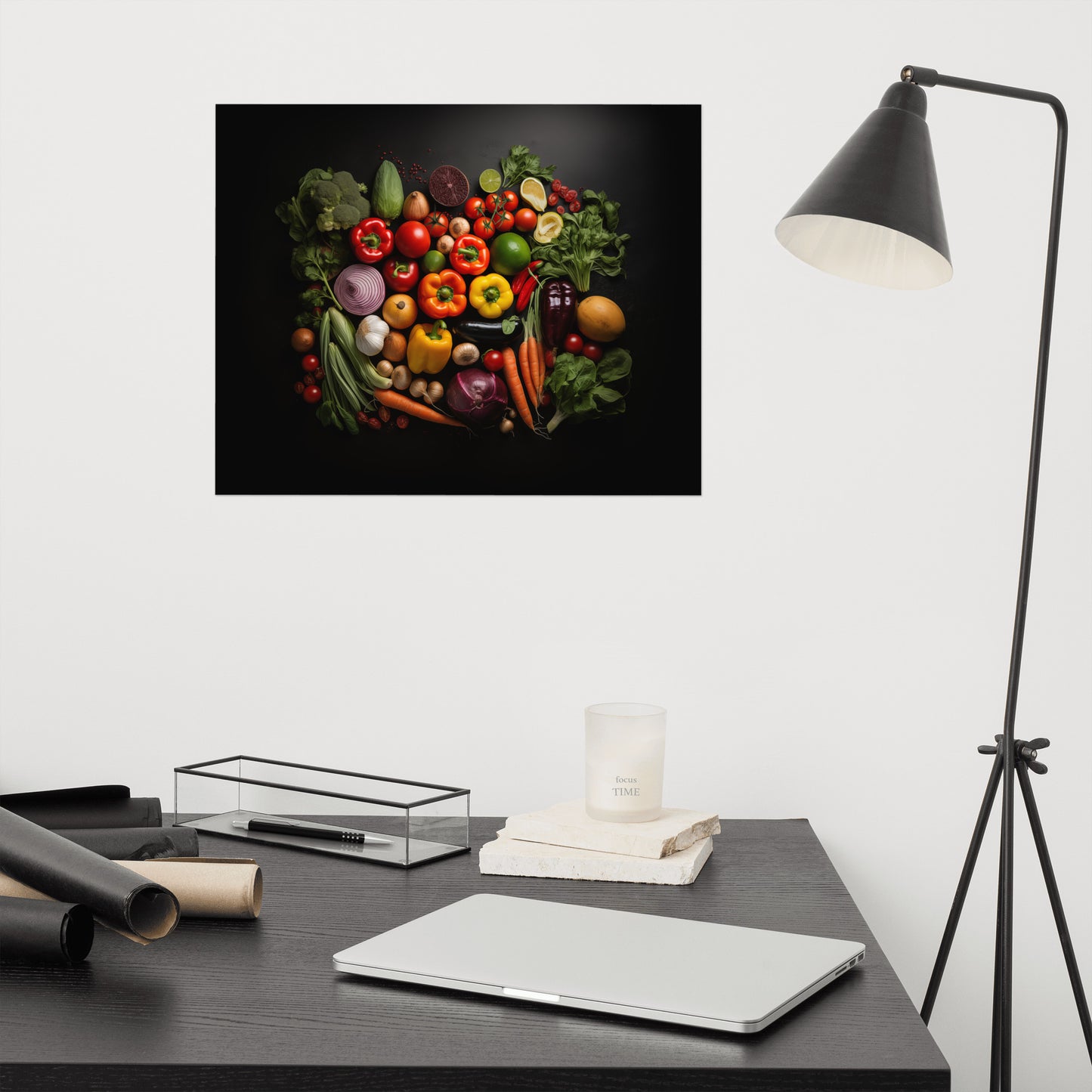 Harvest Hues Vegetable Photorealism - Digital Artwork Loose Art Print