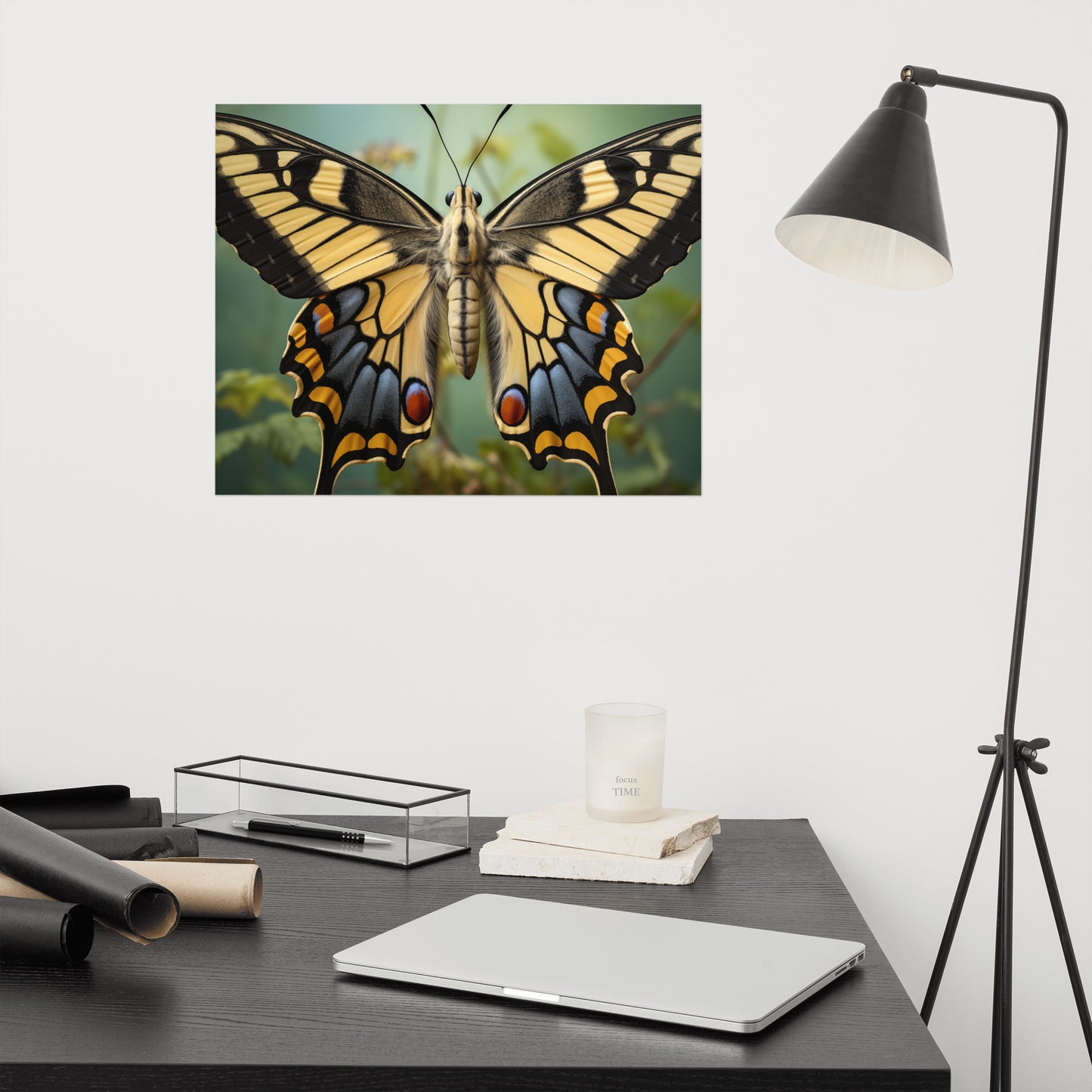 Kaleidoscope of Color Swallowtail Butterfly Close-up Photorealism - Digital Artwork Loose Art Print