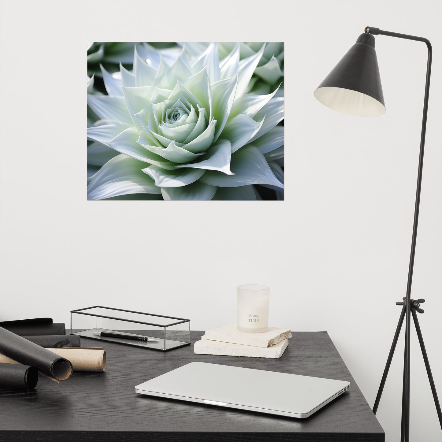 Leaf Lullaby Succulent Photorealism - Digital Artwork Loose Art Print