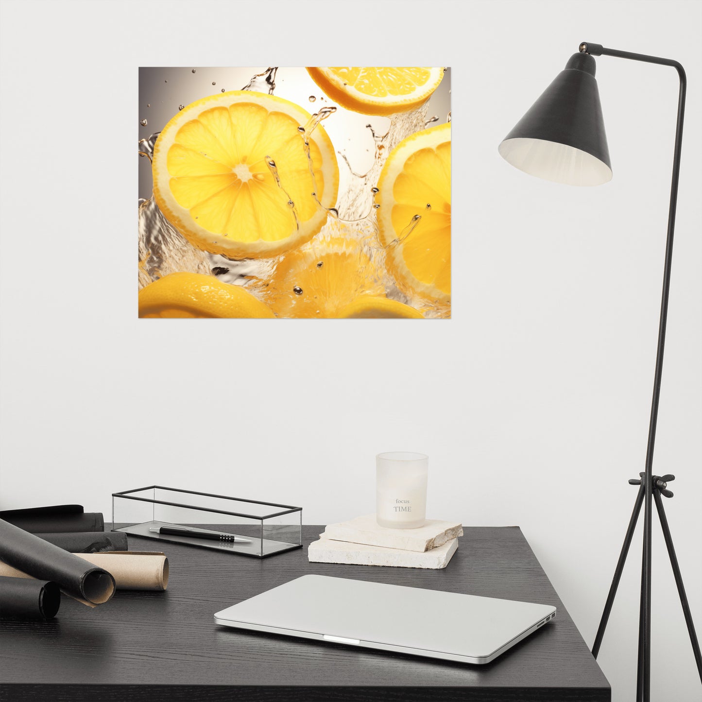 Lemon Zest Photorealism - Digital Artwork Loose Art Print