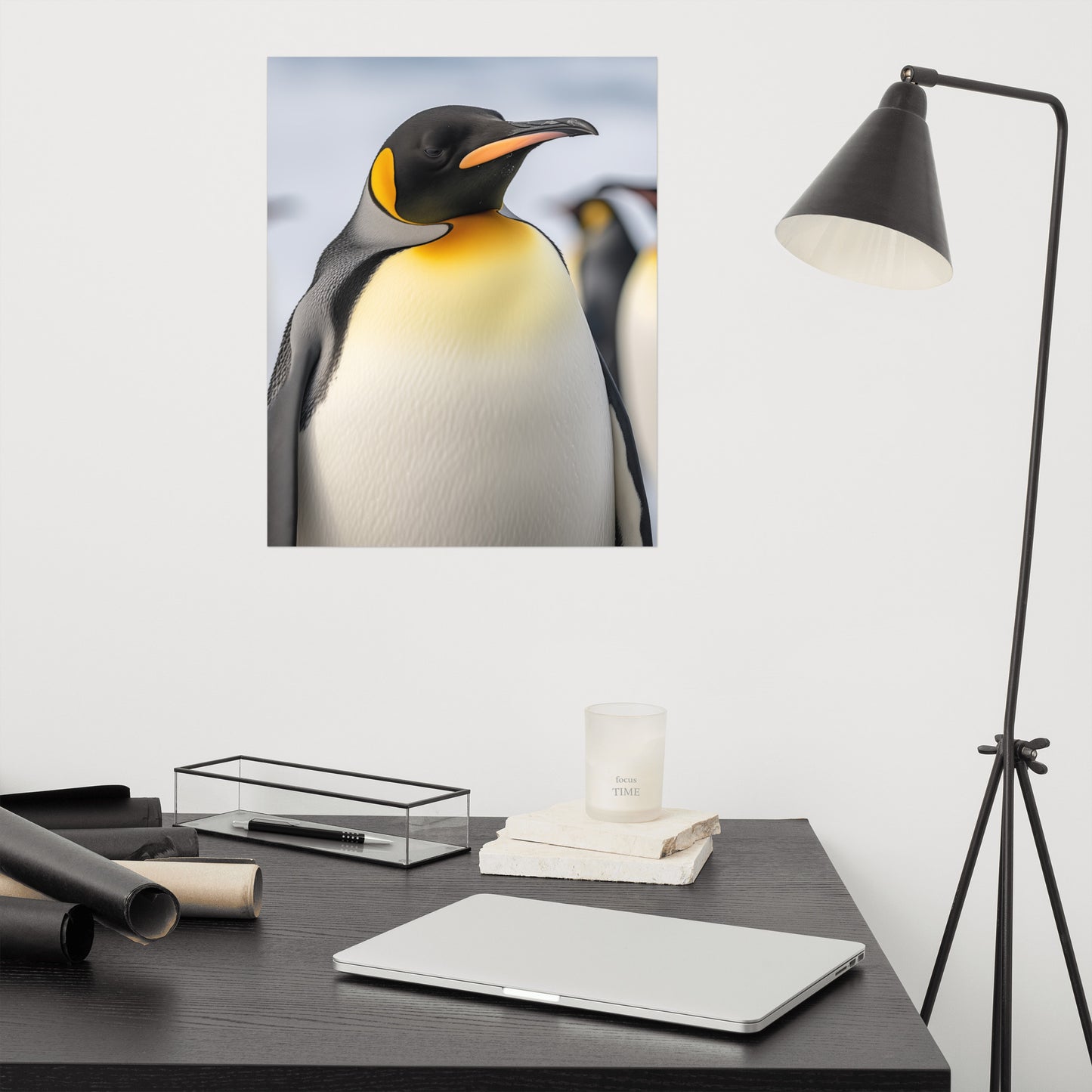 Majestic Penguin Glare Photorealism - Digital Artwork Loose Art Print