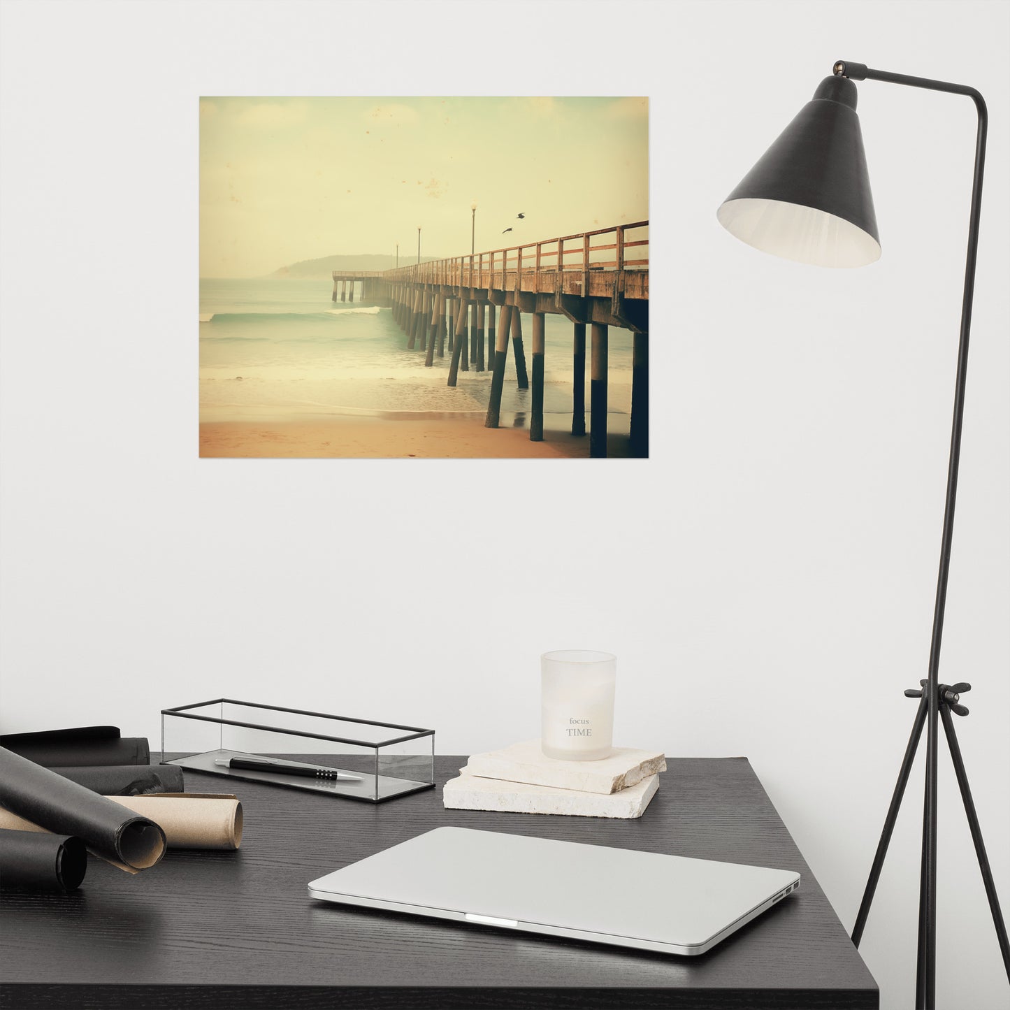 Memories of the Beach Subdued Retro Coastal Photorealism - Digital Artwork Loose Art Print