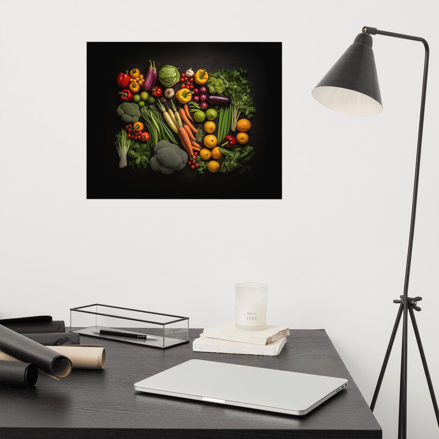 Nature's Palette Vegetable Photorealism - Digital Artwork Loose Art Print