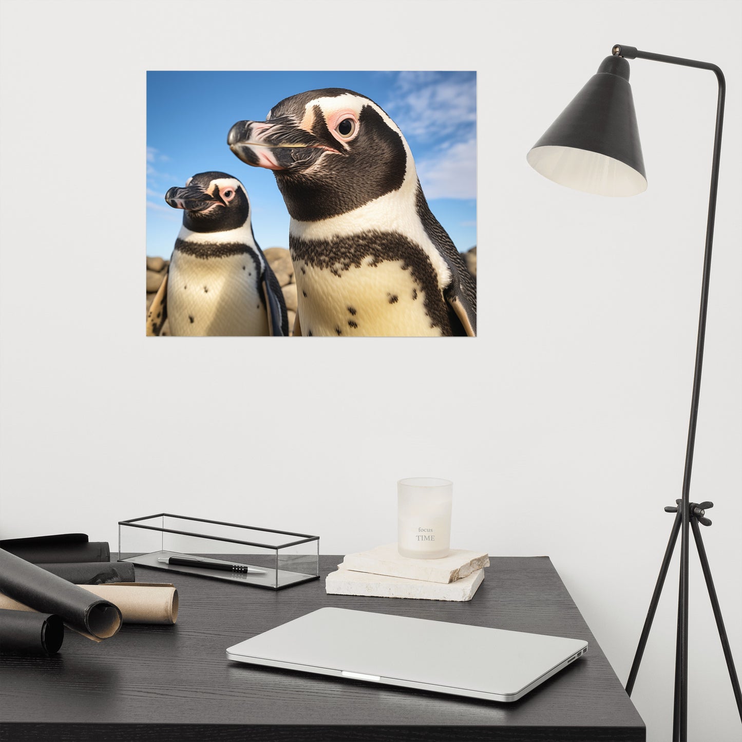 Penguin Pals Photorealism - Digital Artwork Loose Art Print