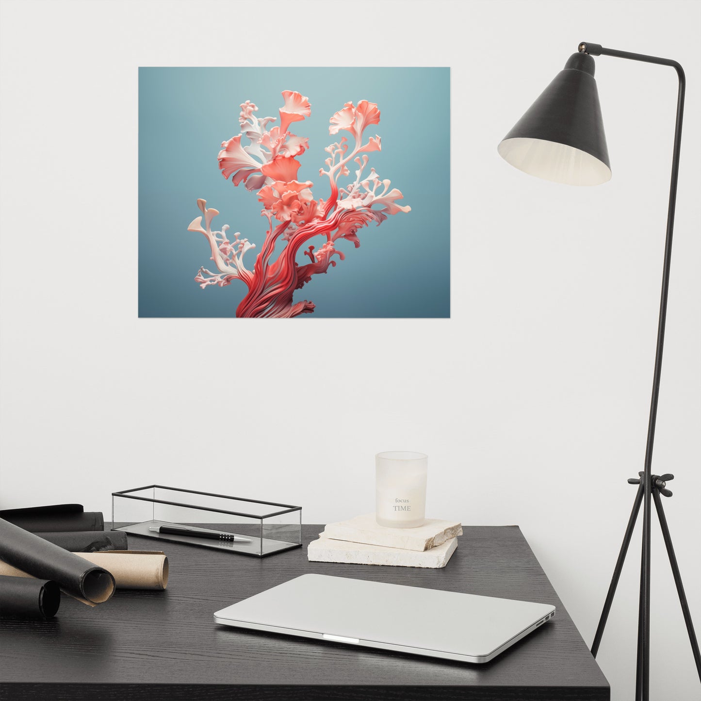 Sea Bloom Coral Photorealism - Digital Artwork Loose Art Print