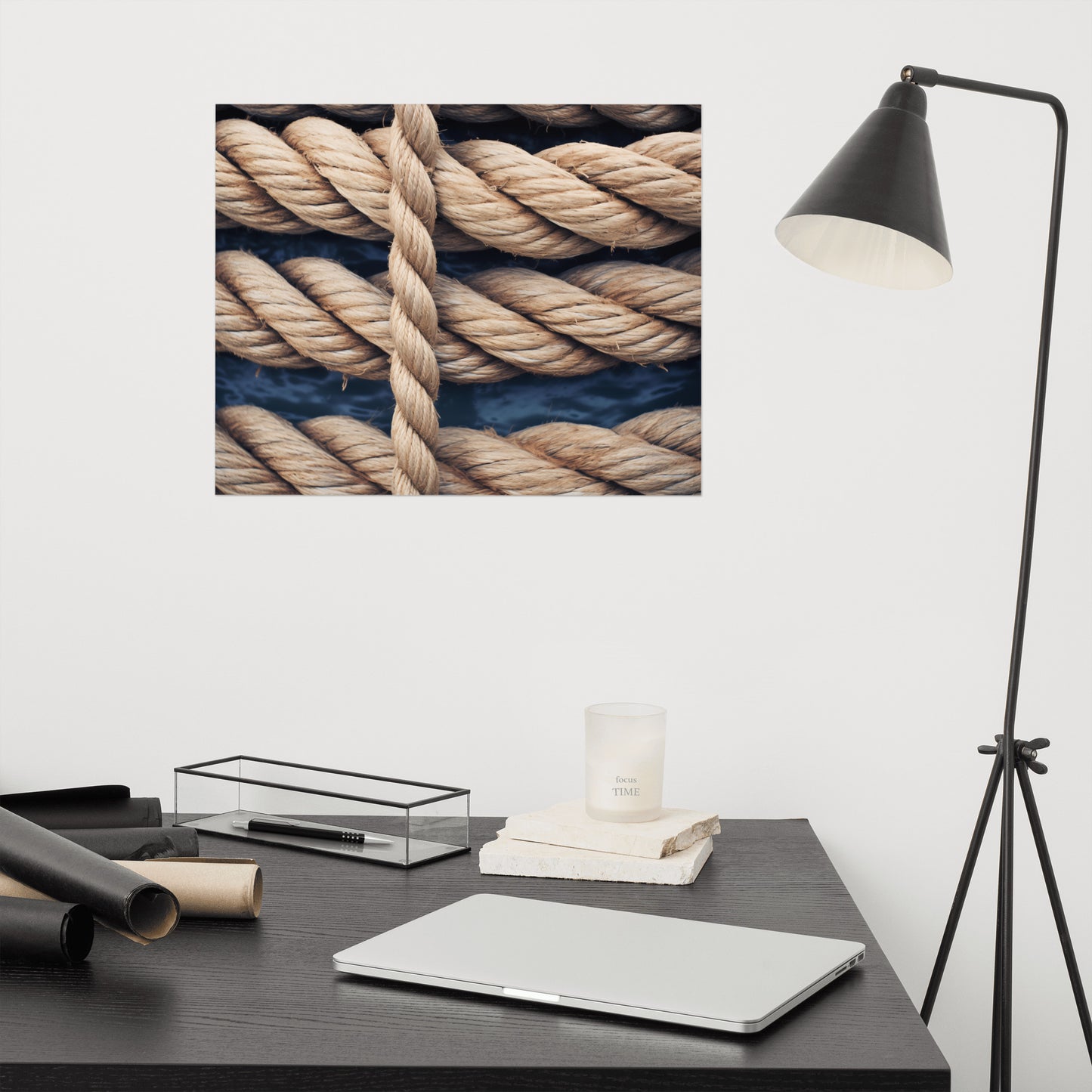 Textured Simplicity Ropes Photorealism - Digital Artwork Loose Art Print