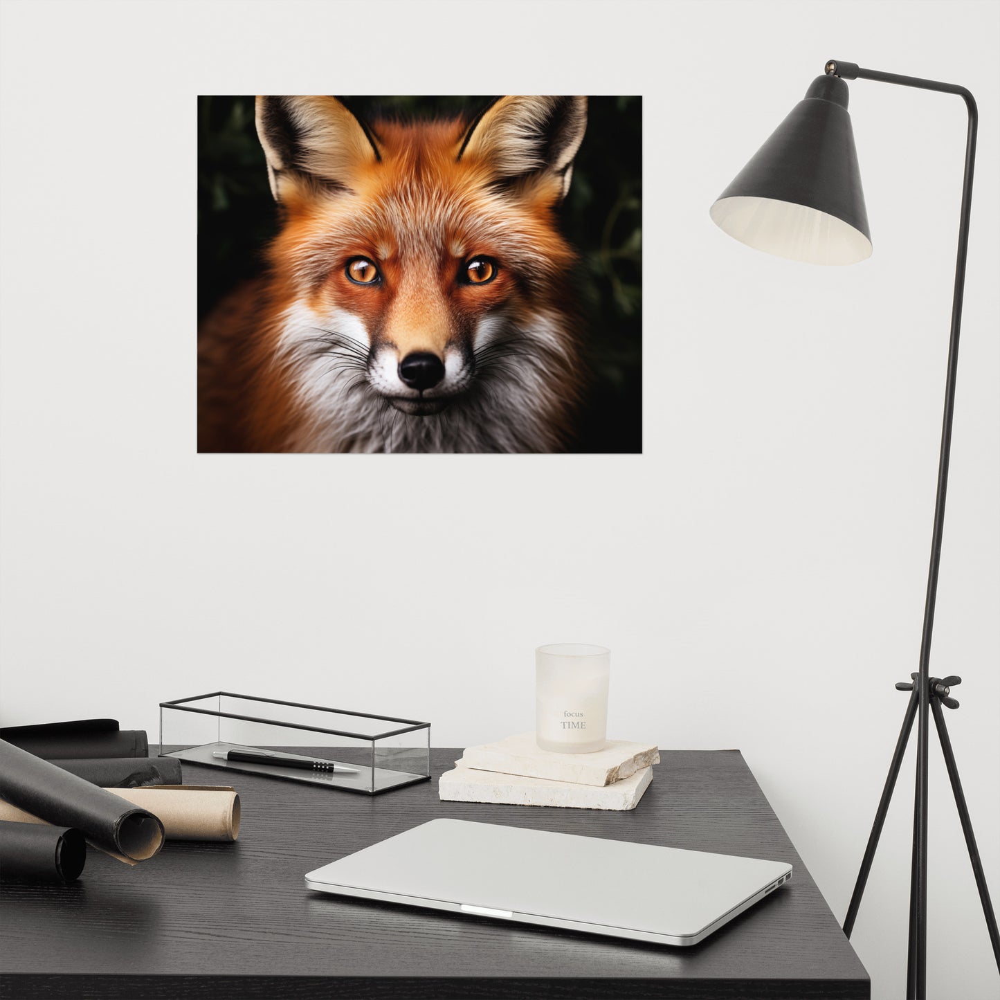 The Fox's Spirit - Red Fox Portrait Photorealism - Digital Artwork Loose Art Print