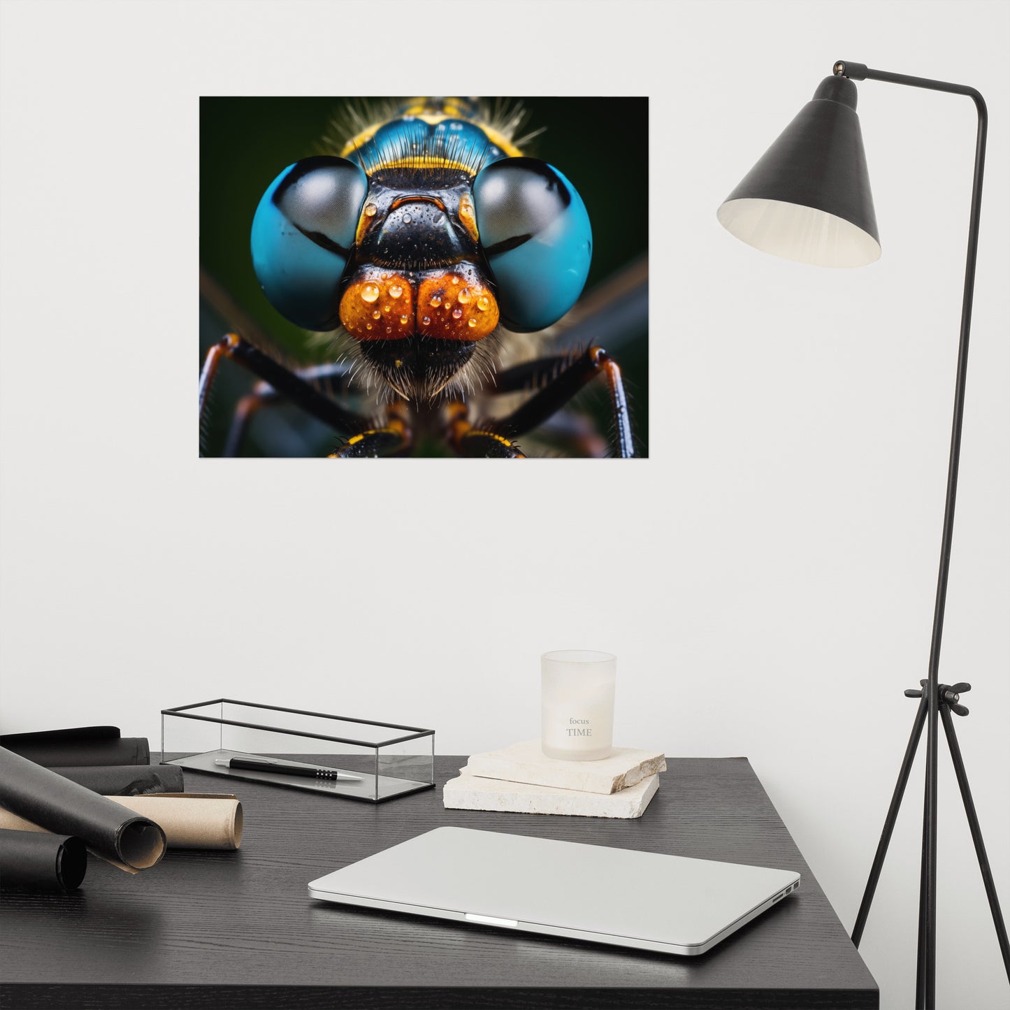 The Hunter's Eye Dragonfly Photorealism - Digital Artwork Loose Art Print