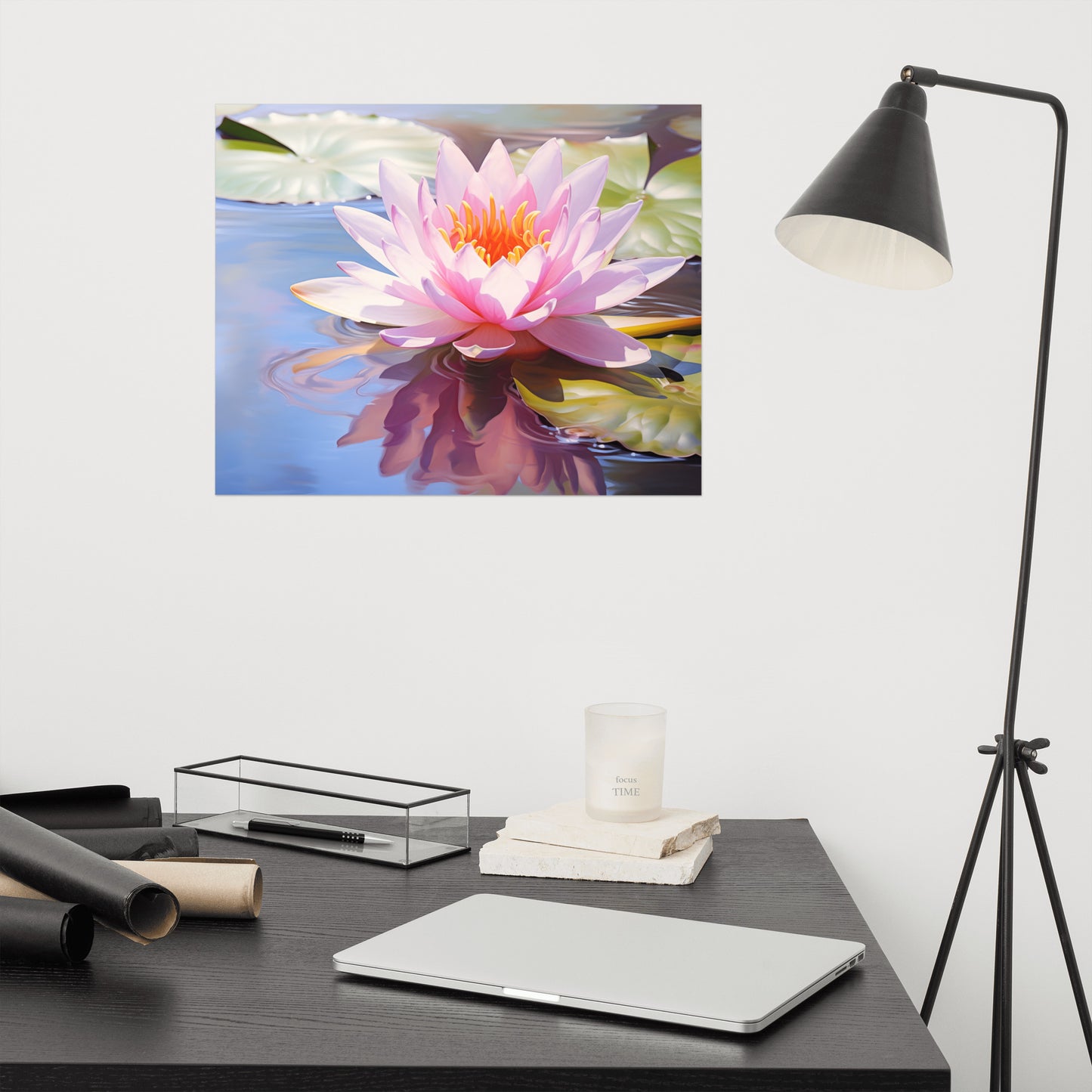 The Lotus and the Light Oil Painting - Digital Artwork Loose Art Print