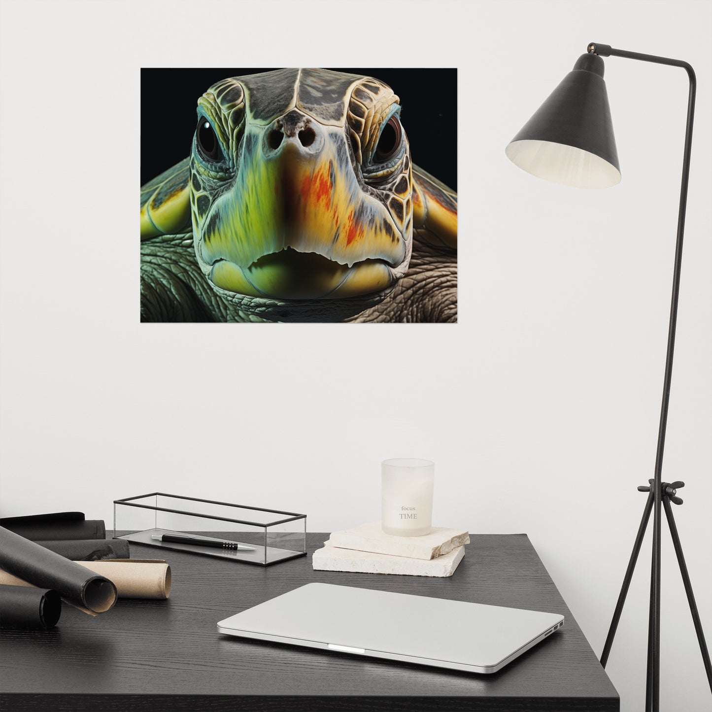 The Soul of the Sea - Sea Turtle Coastal Photorealism - Digital Artwork Loose Art Print