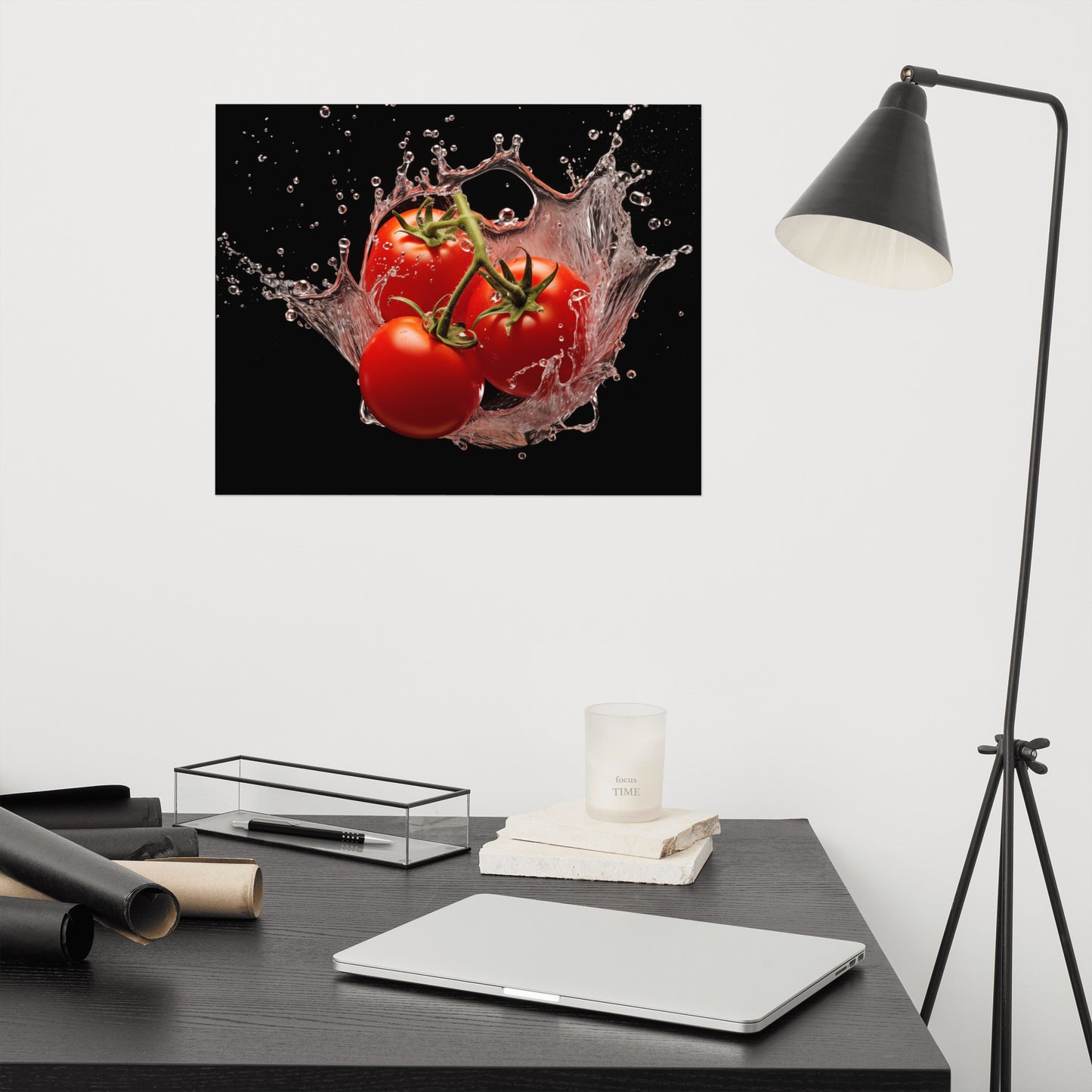 Tomato Splash - Tomatoes in Water Photorealism - Digital Artwork Loose Art Print