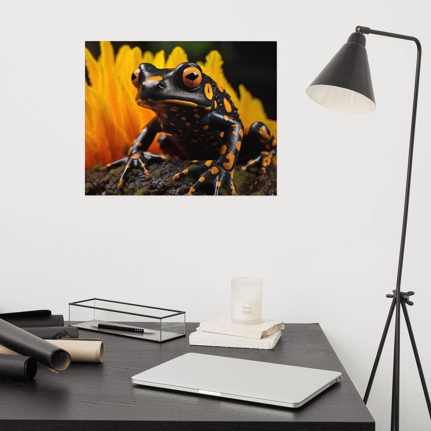 Toxic Treasure Dart Frog Photorealism - Digital Artwork Loose Art Print