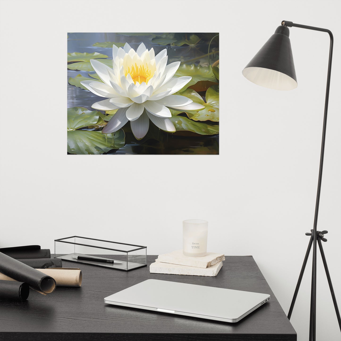 Tranquil Bloom Oil Painting - Digital Artwork Loose Art Print