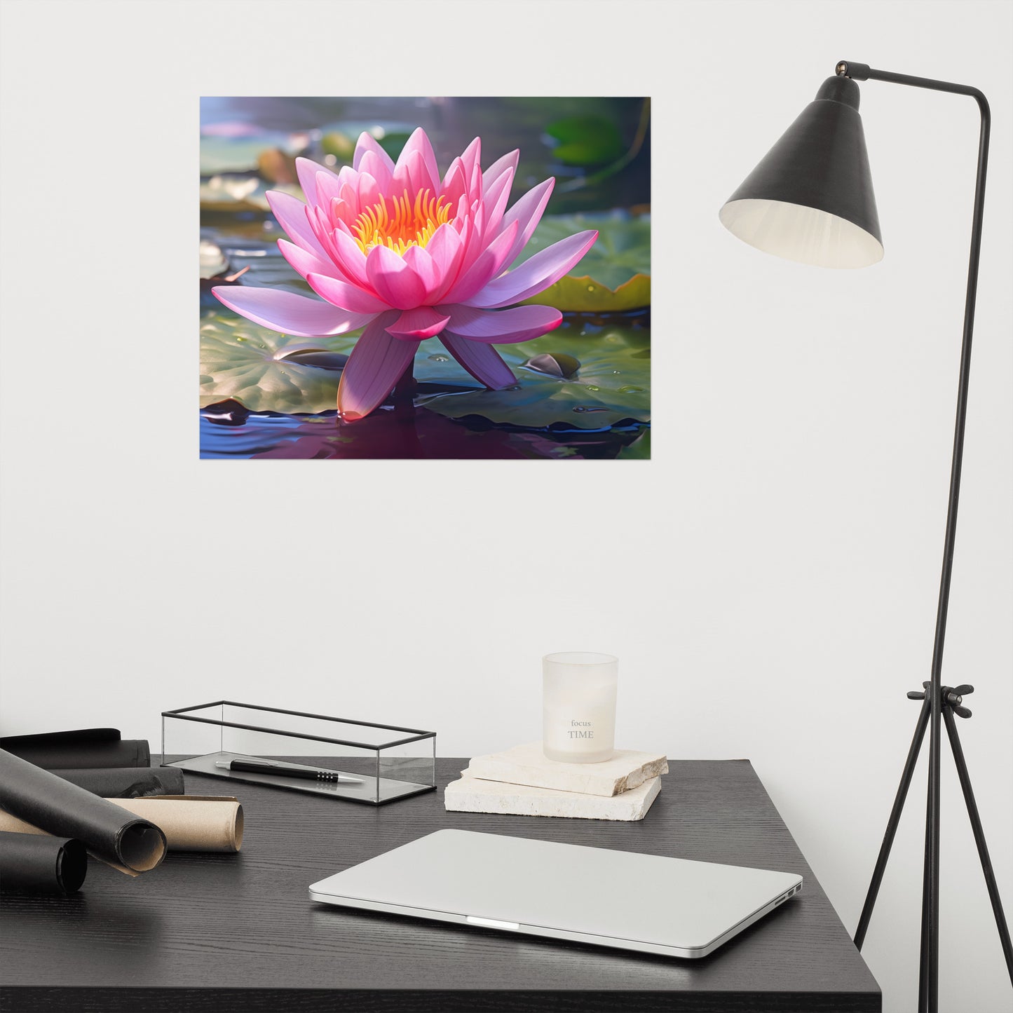 Water Lily Waltz Oil Painting - Digital Artwork Loose Art Print