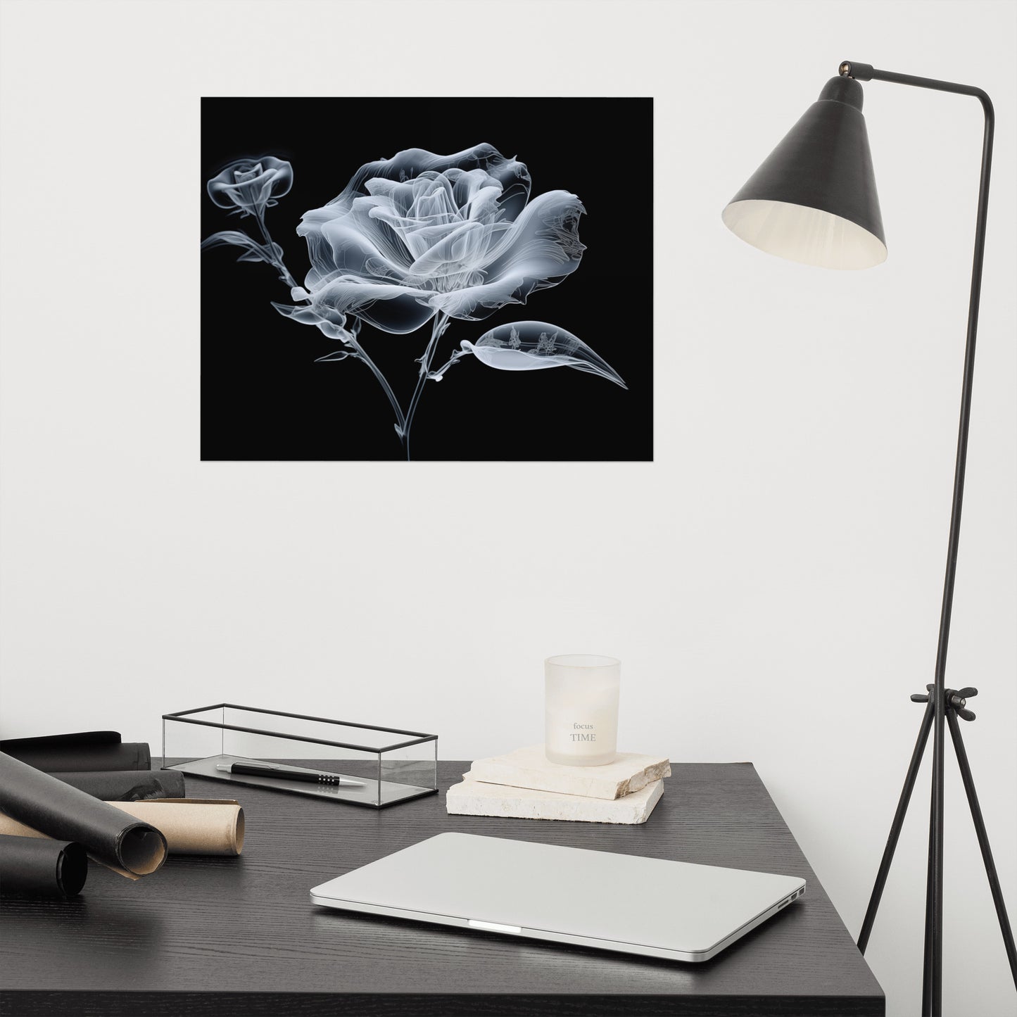 Translucent Rose X-Ray Effect - Digital Artwork Loose Art Print