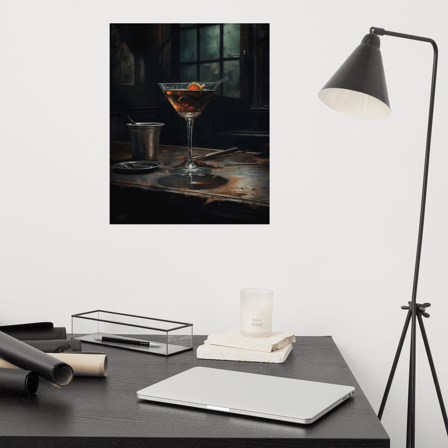 Art for Bars: Darkened Delight Realism Painting Digital Artwork Loose Art Print