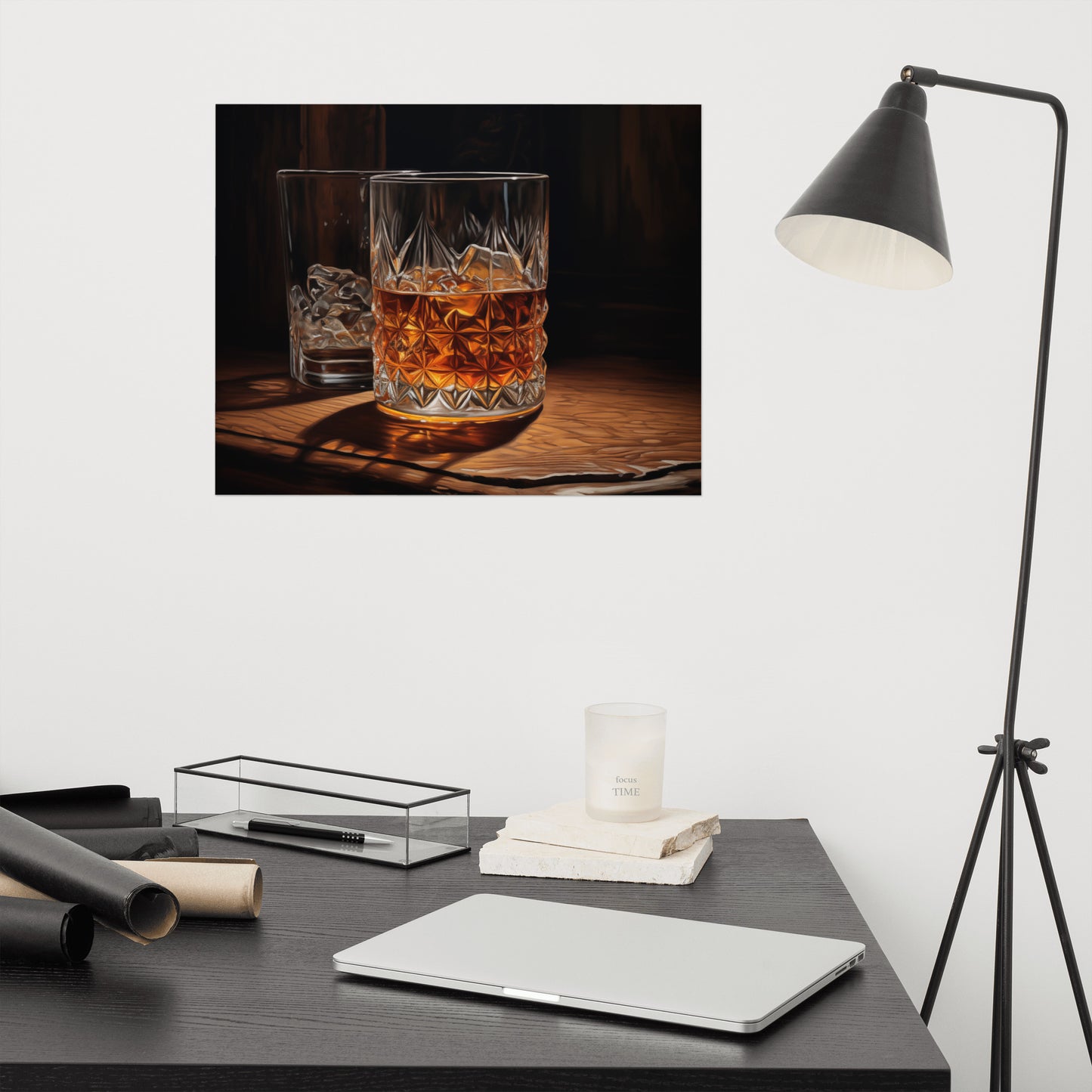 Cocktail Art: Evening Elixir Realism Digital Painting Artwork Loose Print