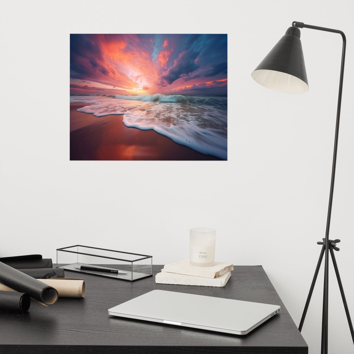 Golden Horizon Realism Painting Digital Artwork Loose Art Print