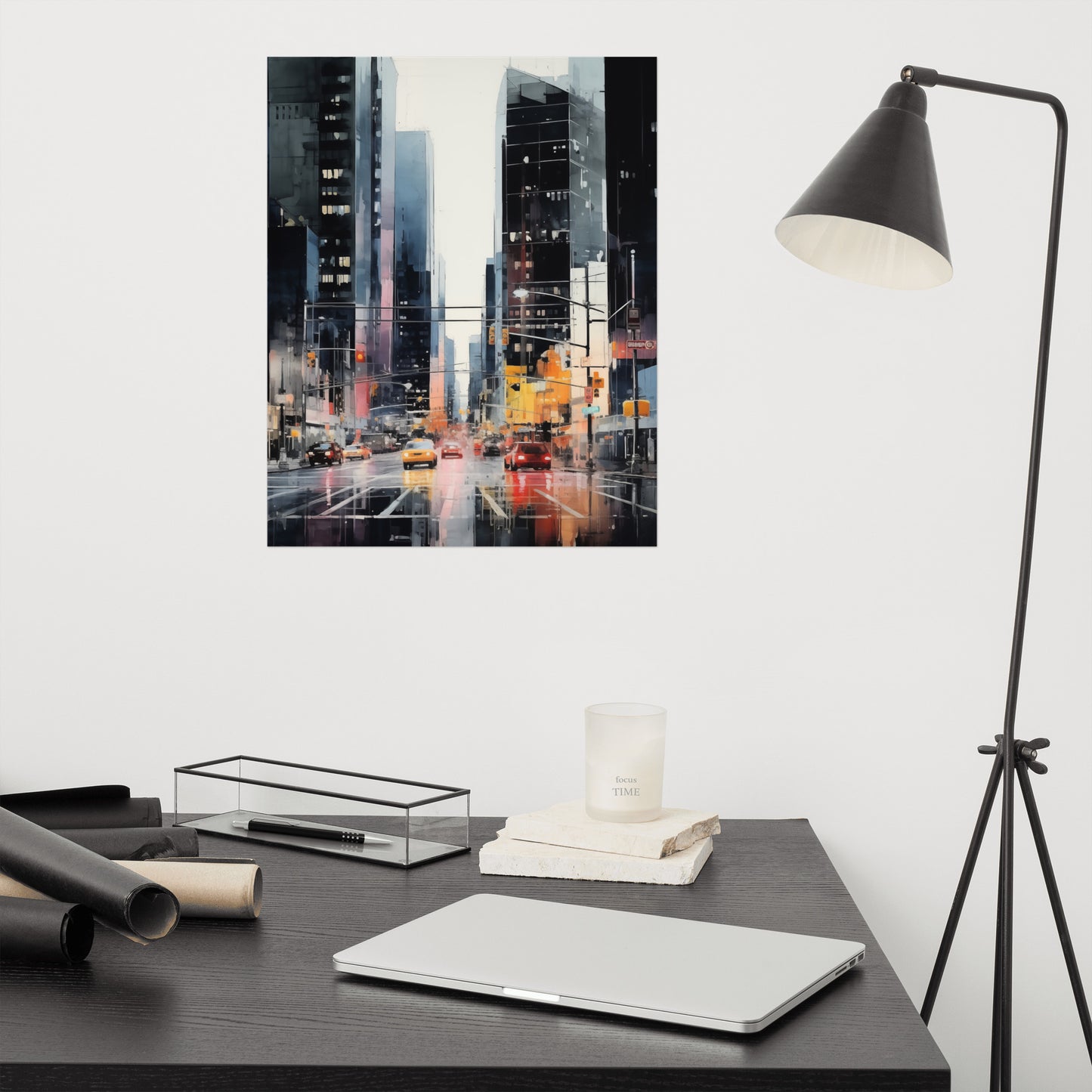 Reflective City Abstract Painting Digital Artwork Loose Art Print