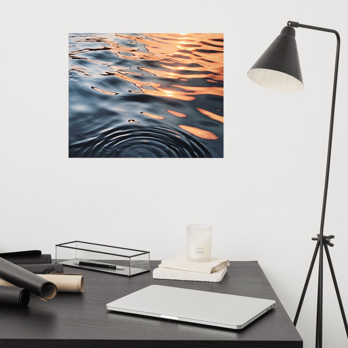 Ripples of Gold Realism Painting Digital Artwork Loose Art Print