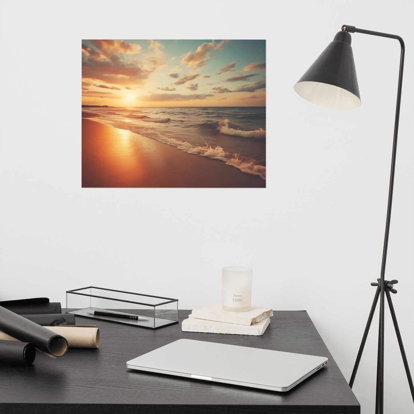 Sunset Sojourn Photorealistic Painting Digital Artwork Loose Art Print