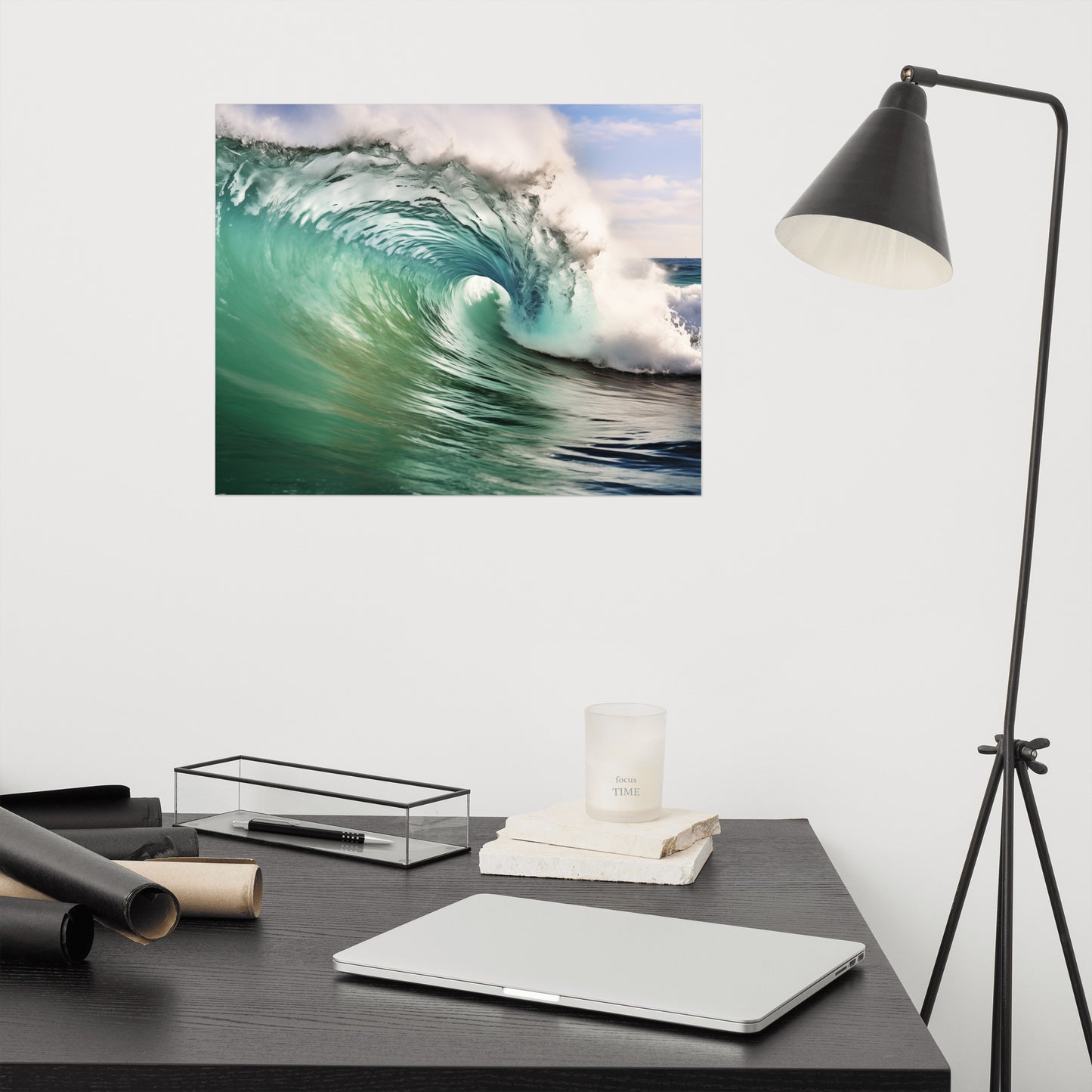 The Wave's Whisper Realism Painting Digital Artwork Loose Art Print