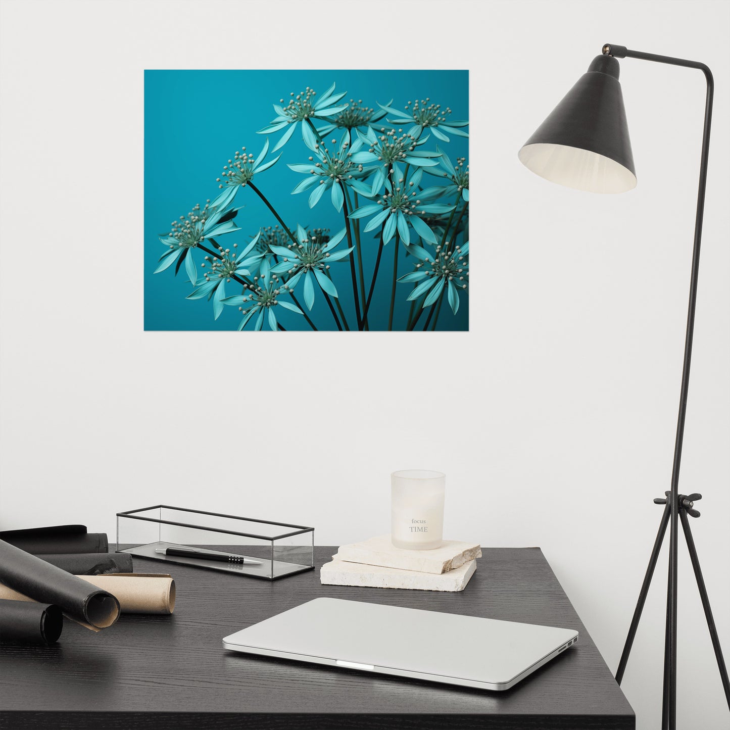 Turquoise Tranquility Realism Painting Digital Artwork Loose Art Print