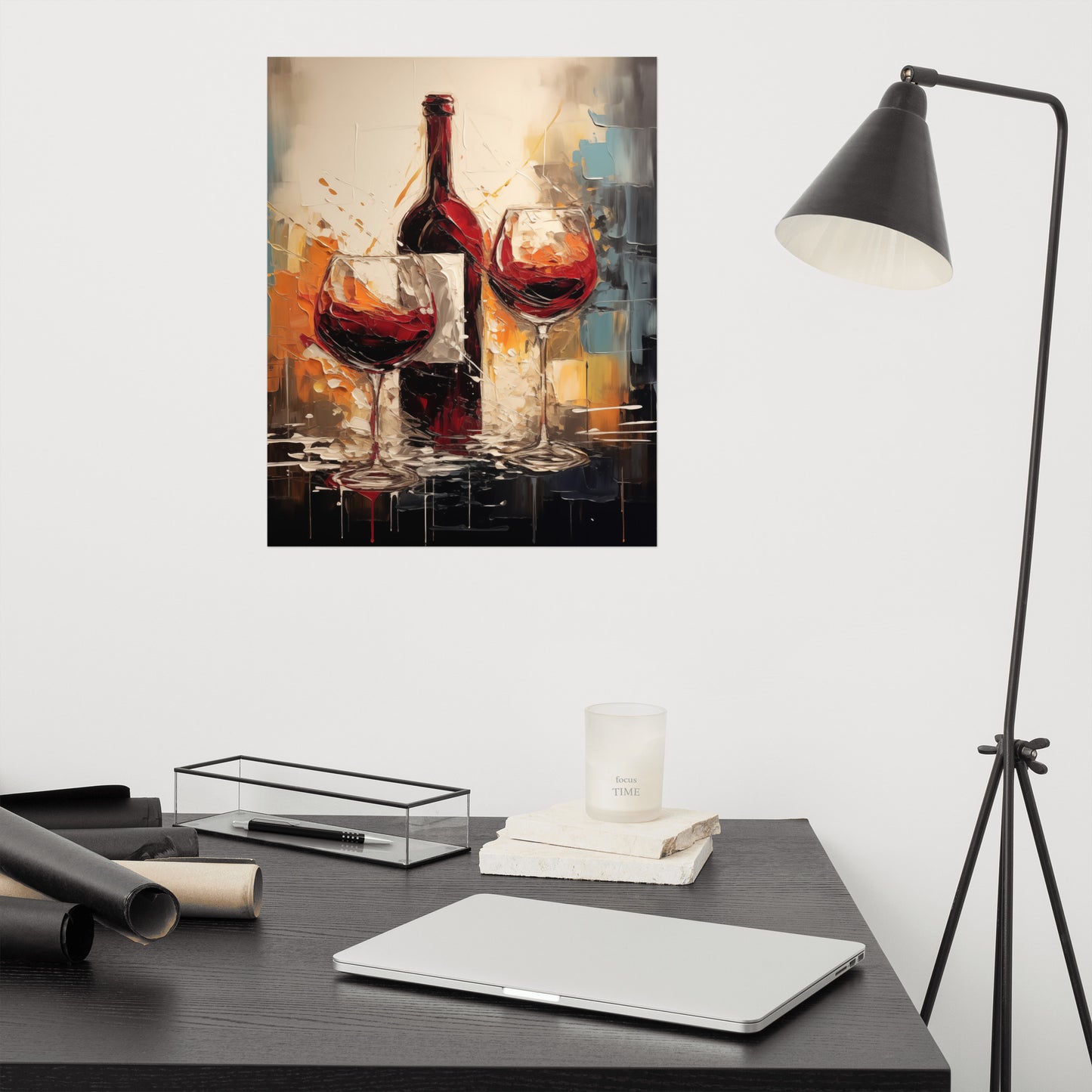 Uncorked Happiness Abstract Painting Digital Artwork Loose Art Print